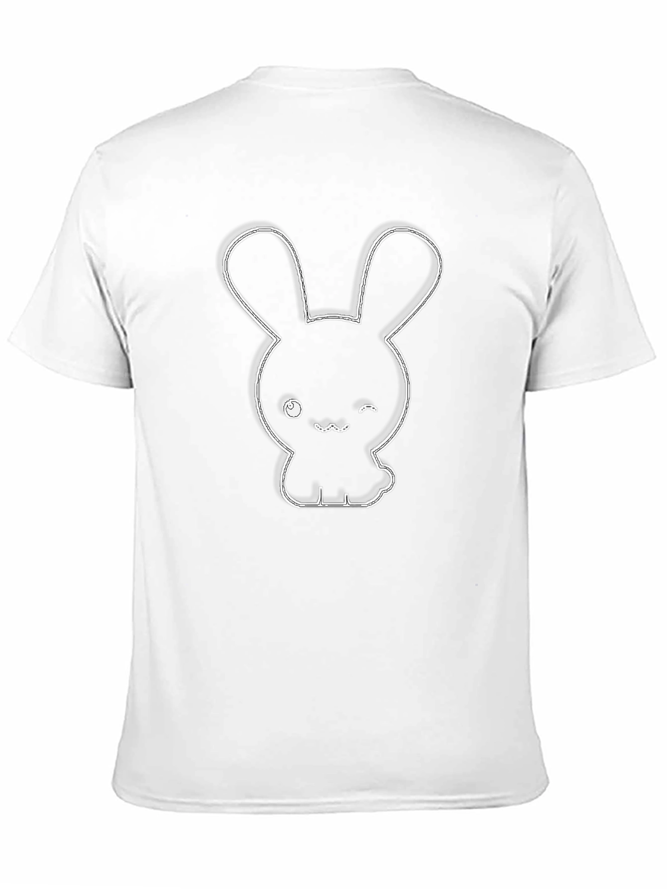 Cute Bunny Graphic Tee - Black Cotton Blend