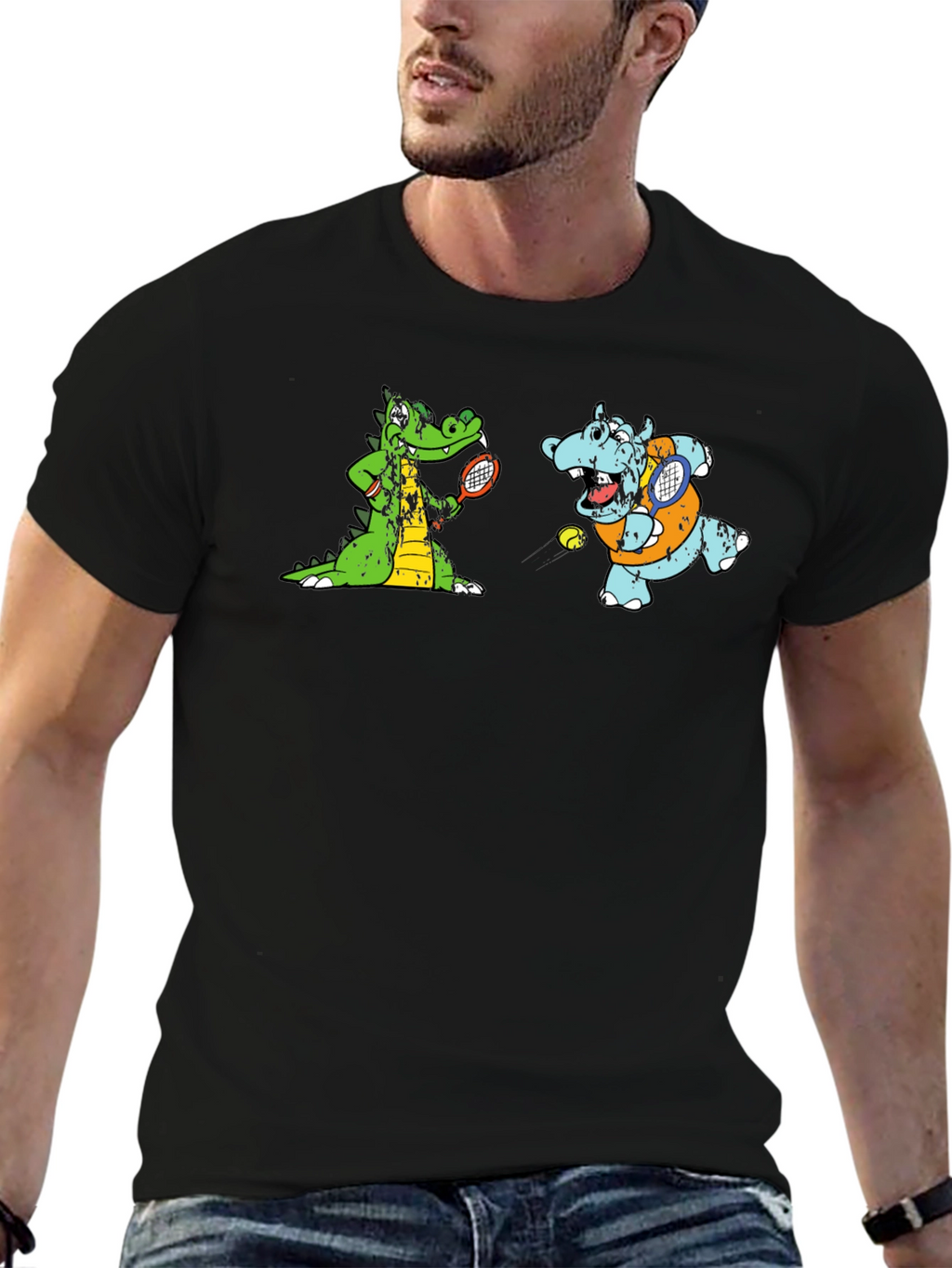 Cartoon Animal Tennis T-Shirt