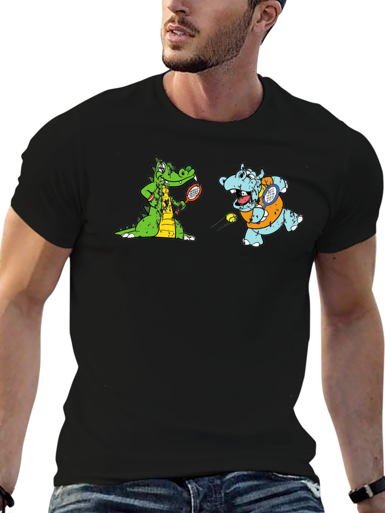 Cartoon Animal Tennis T-Shirt