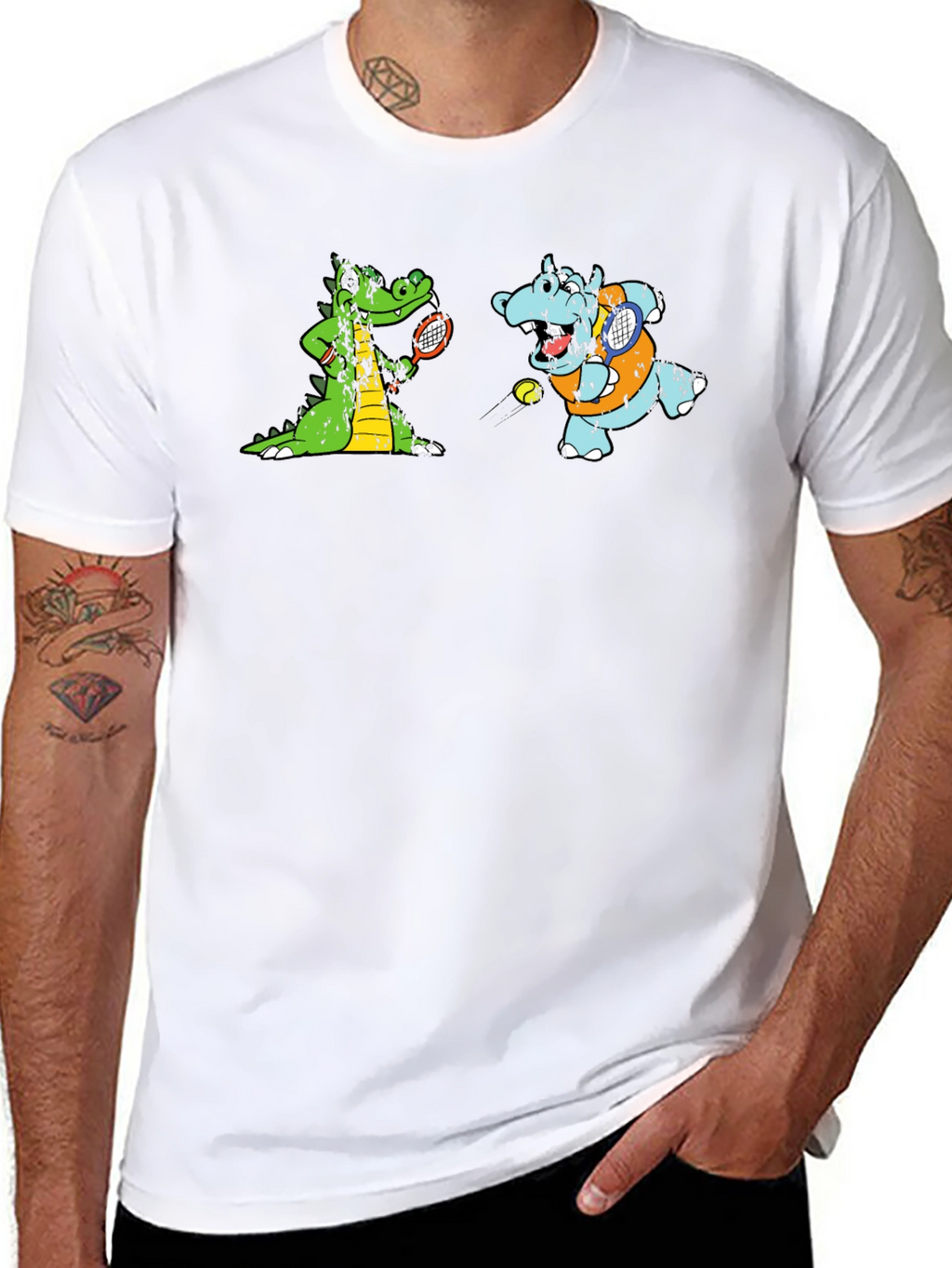 Cartoon Animal Tennis T-Shirt