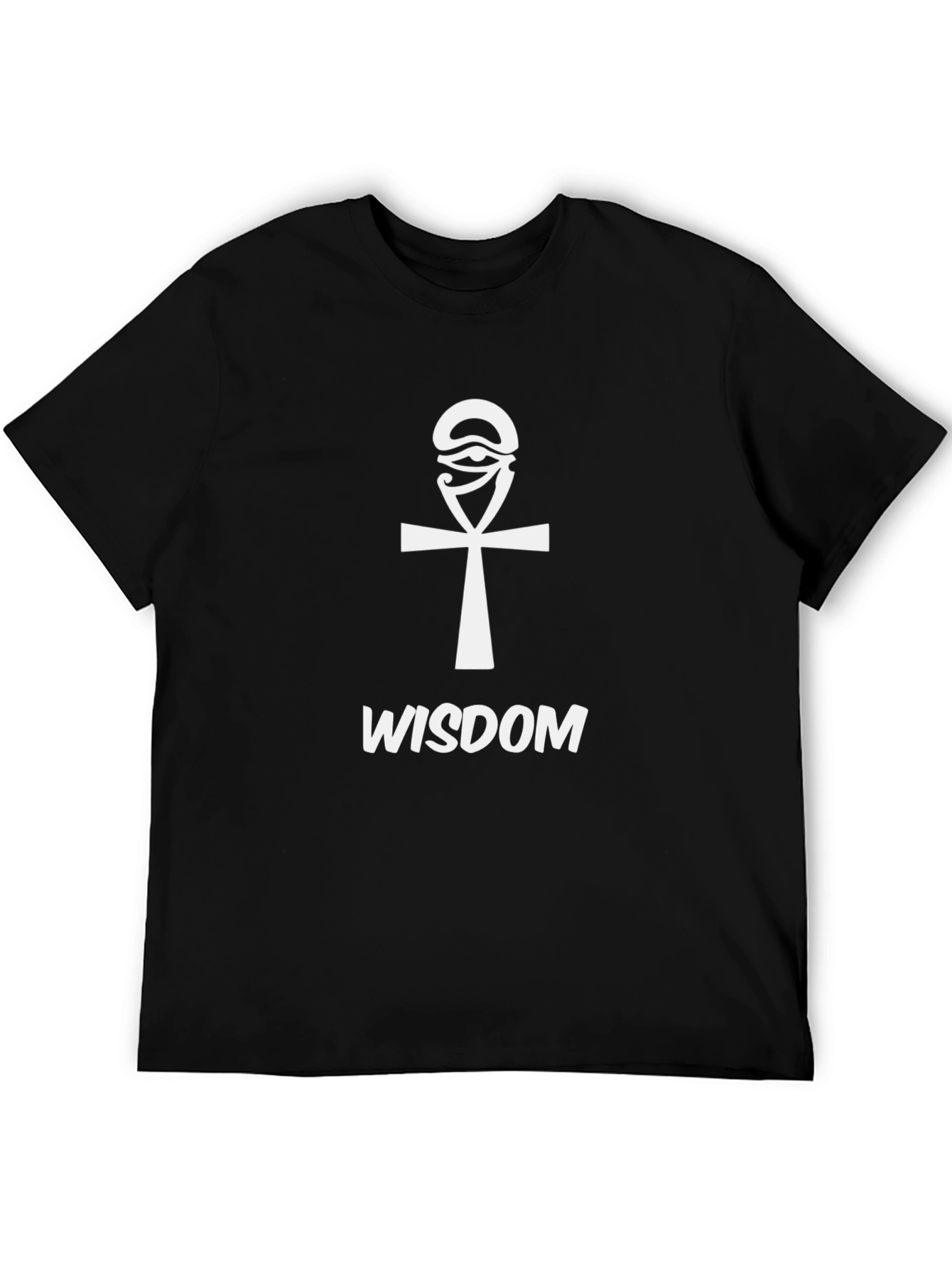 Egyptian Ankh Cross Wisdom Graphic Tee - Black