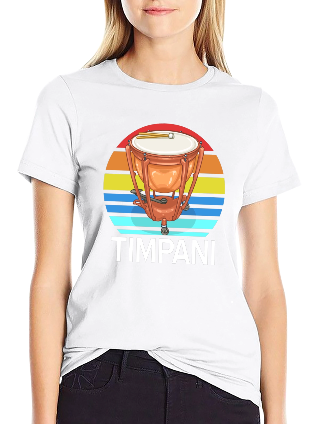 Timpani Drum Sunset Graphic Tee - Percussion Music Shirt
