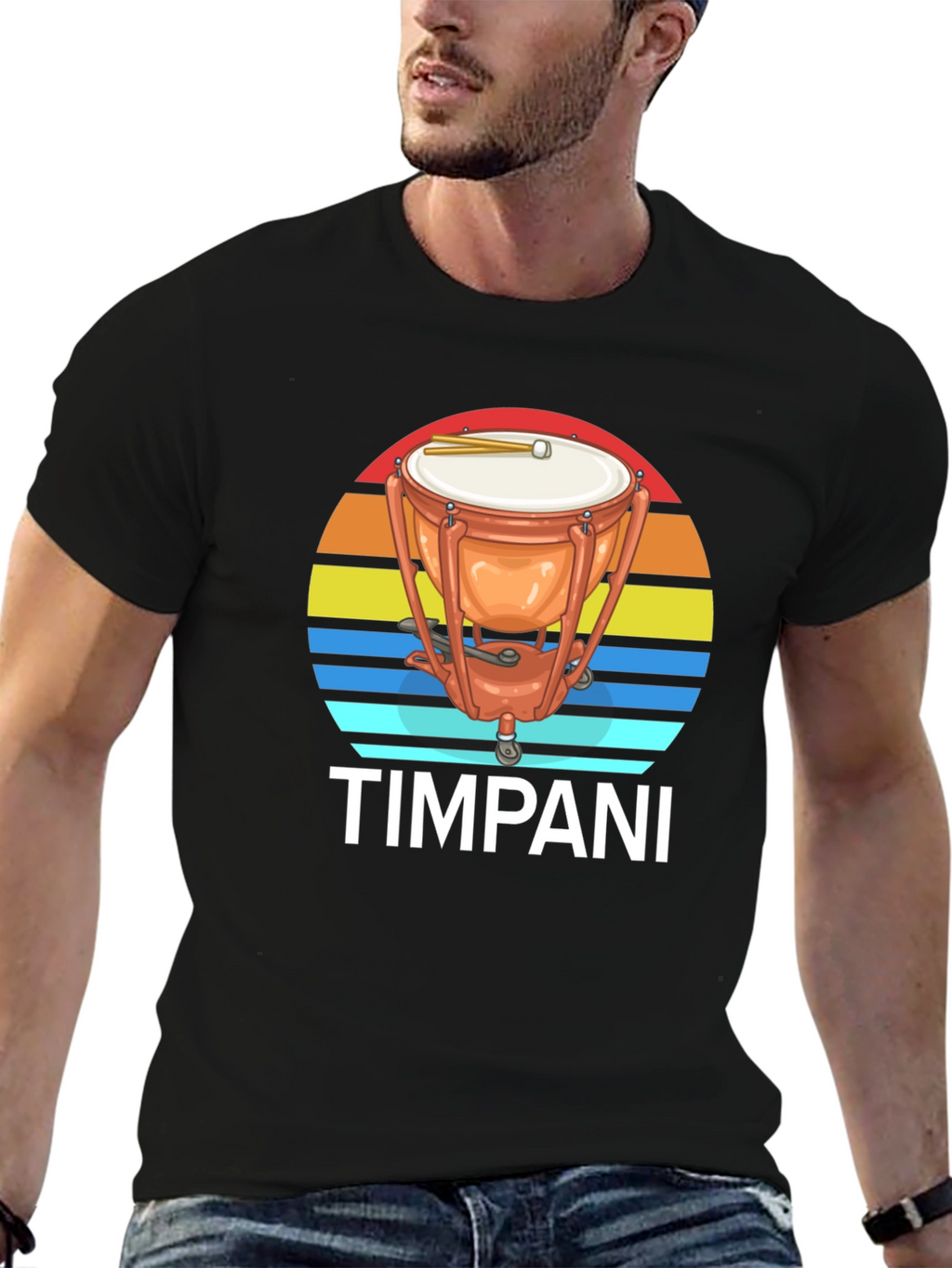 Timpani Drum Sunset Graphic Tee - Percussion Music Shirt