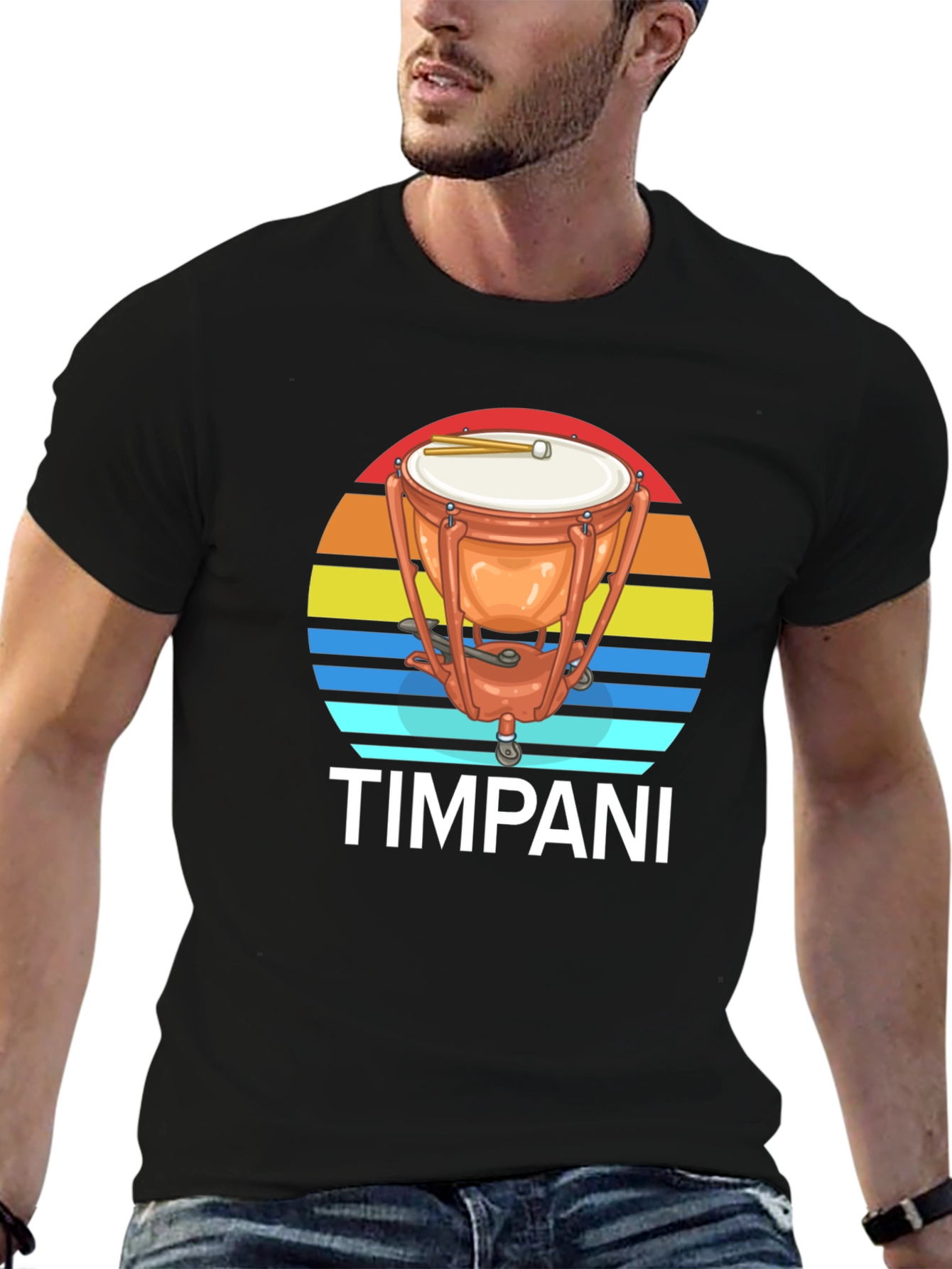 Timpani Drum Sunset Graphic Tee - Percussion Music Shirt