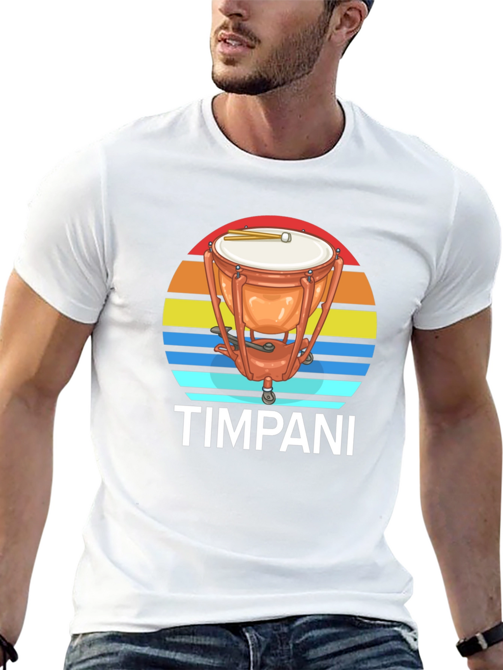Timpani Drum Sunset Graphic Tee - Percussion Music Shirt