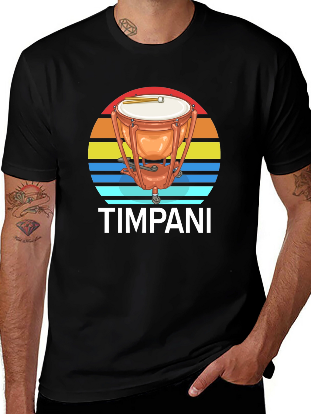 Timpani Drum Sunset Graphic Tee - Percussion Music Shirt