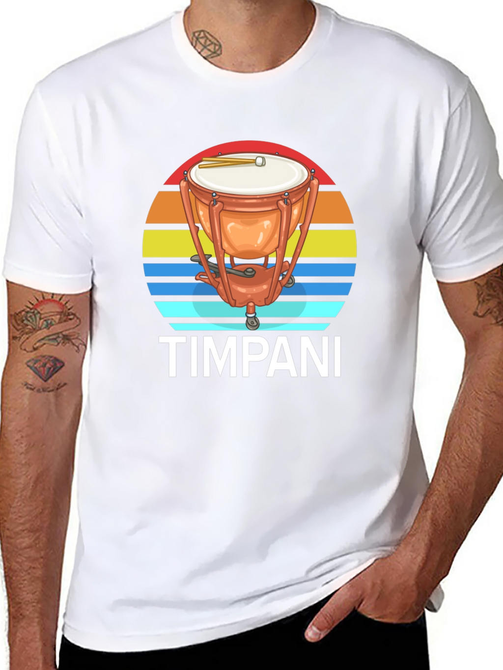 Timpani Drum Sunset Graphic Tee - Percussion Music Shirt