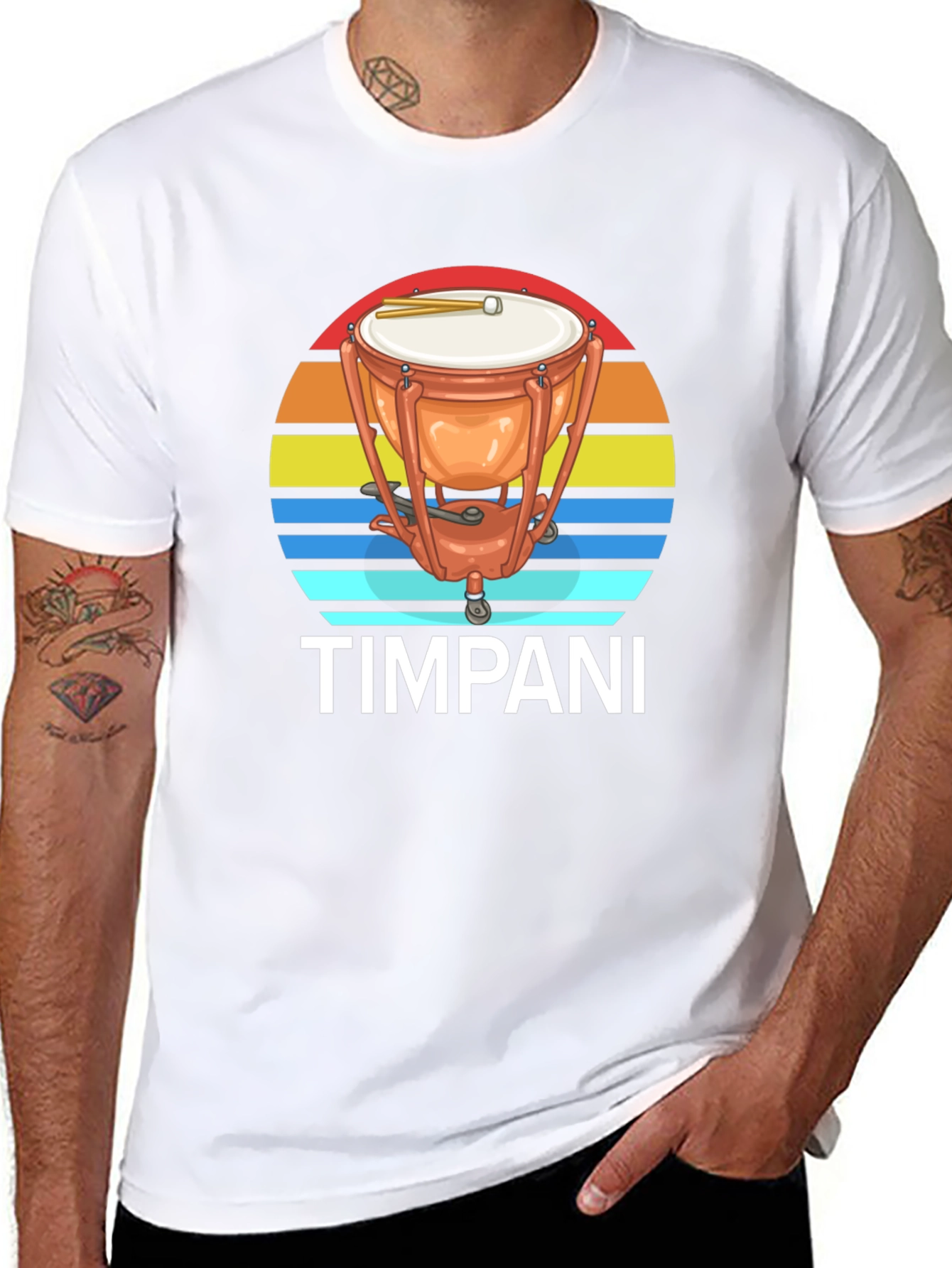 Timpani Drum Sunset Graphic Tee - Percussion Music Shirt
