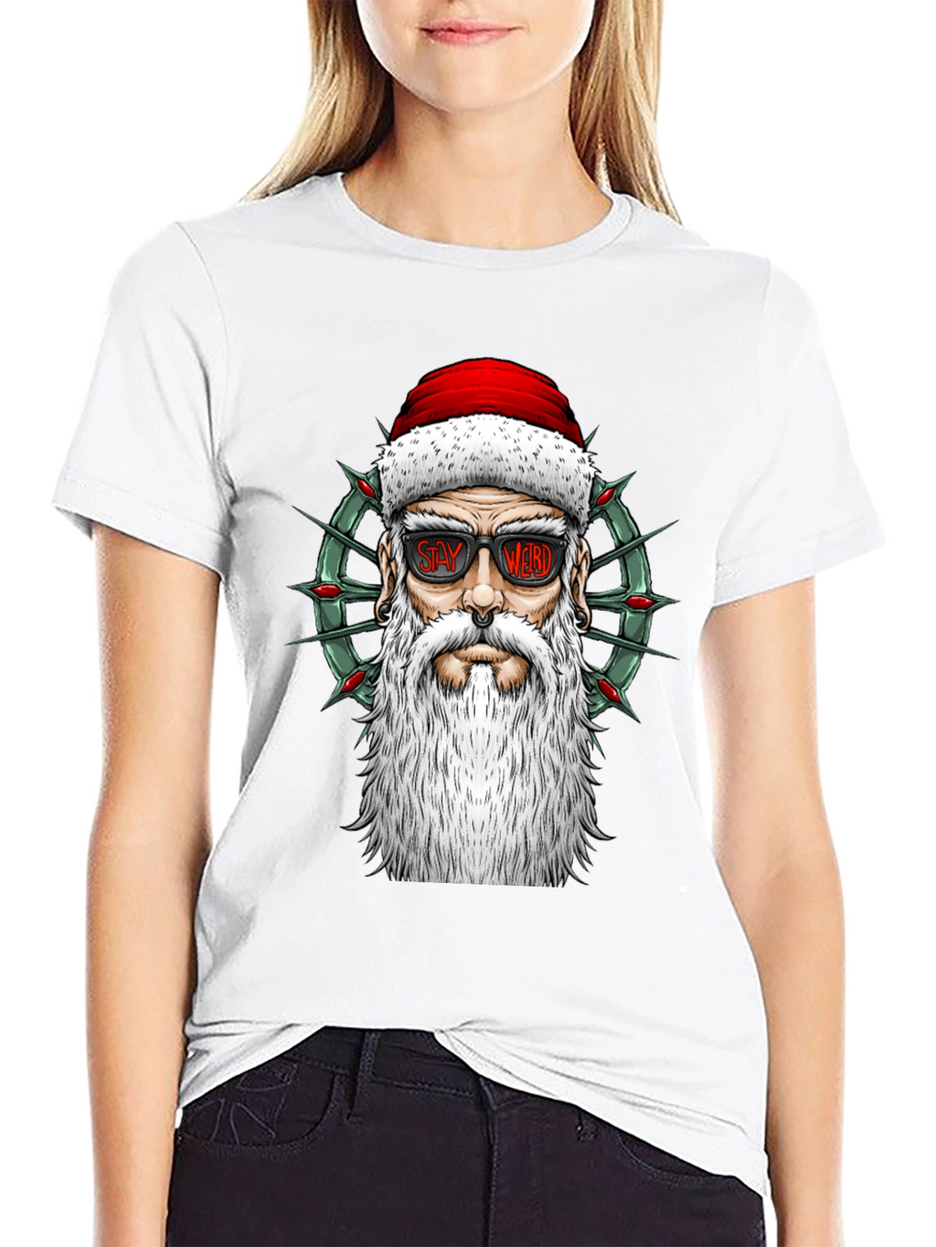 Stay Weird Santa Tee - Holiday Humor T-Shirt