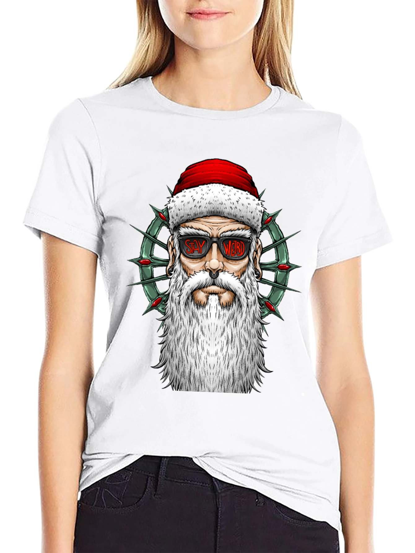 Stay Weird Santa Tee - Holiday Humor T-Shirt