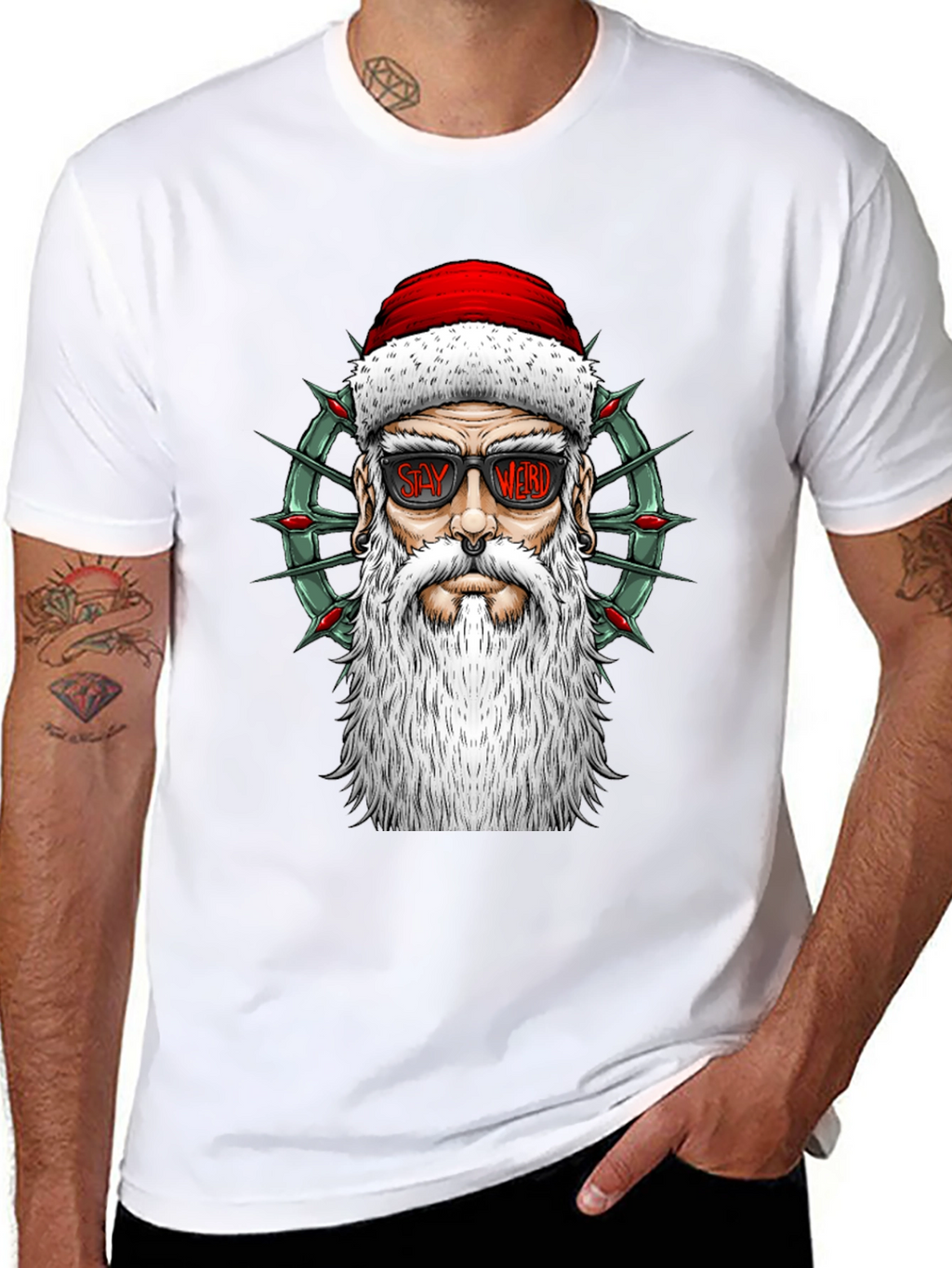 Stay Weird Santa Tee - Holiday Humor T-Shirt