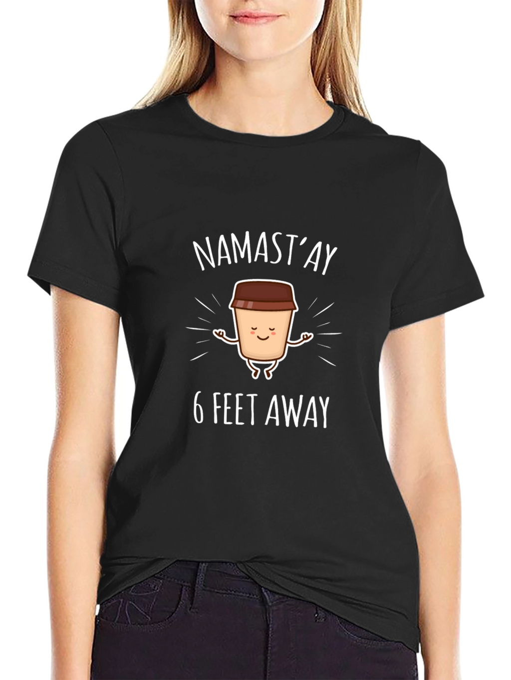 Namastay 6 Feet Away Graphic T-Shirt