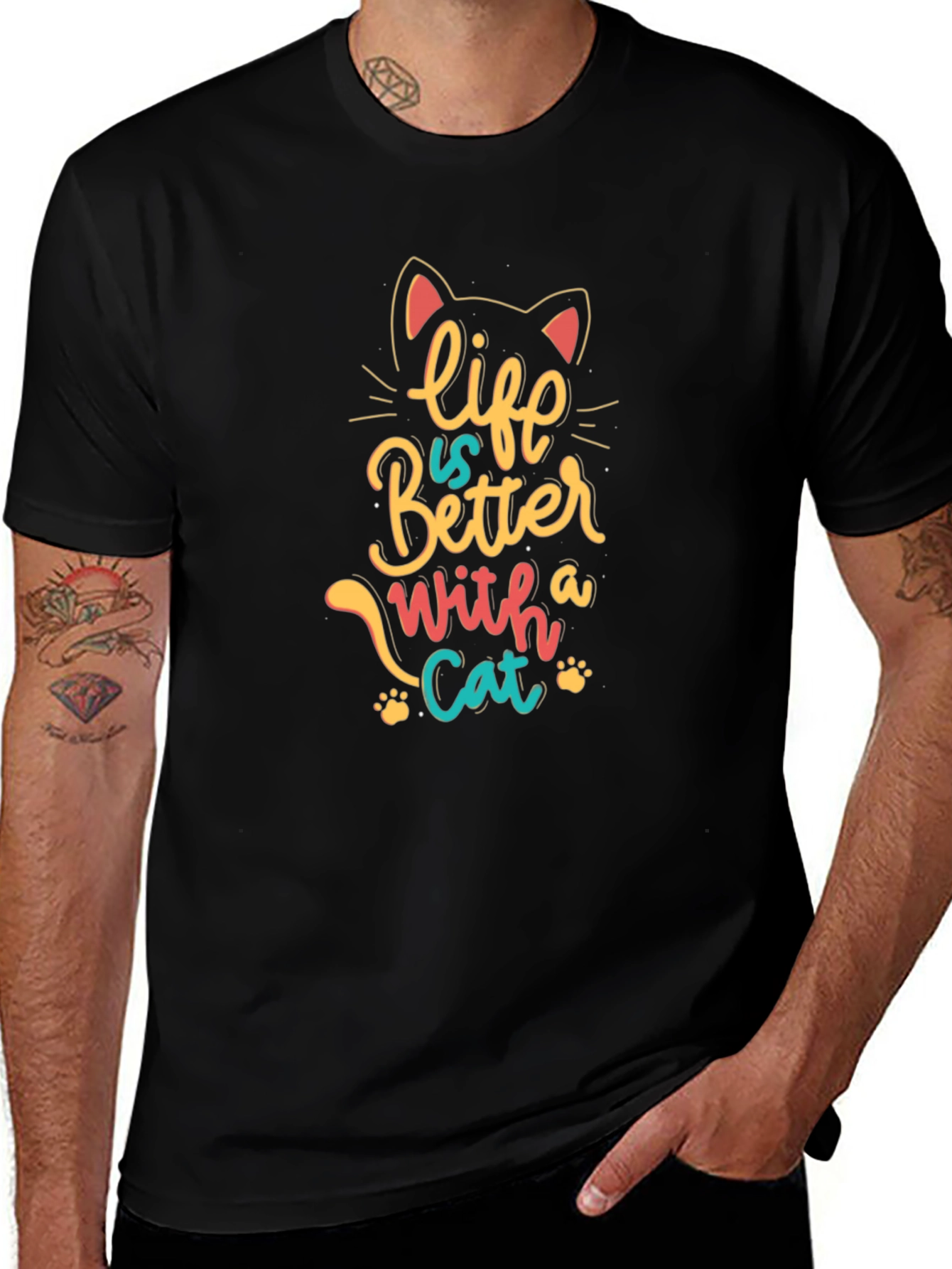 Life is Better with a Cat Graphic Tee