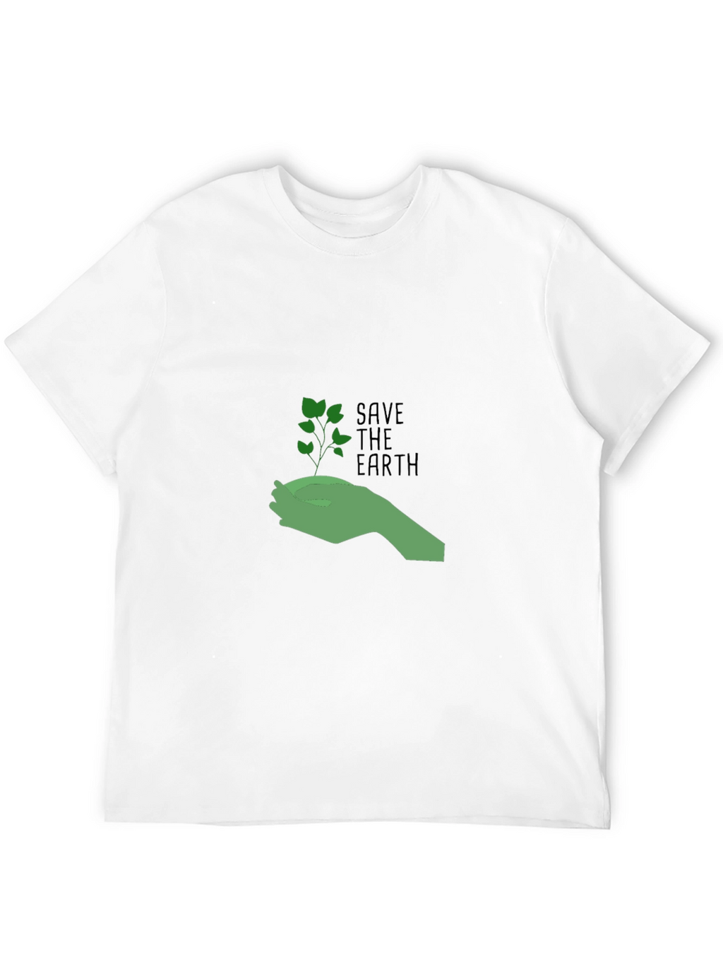 Eco-Friendly Save the Earth Graphic Tee - Black