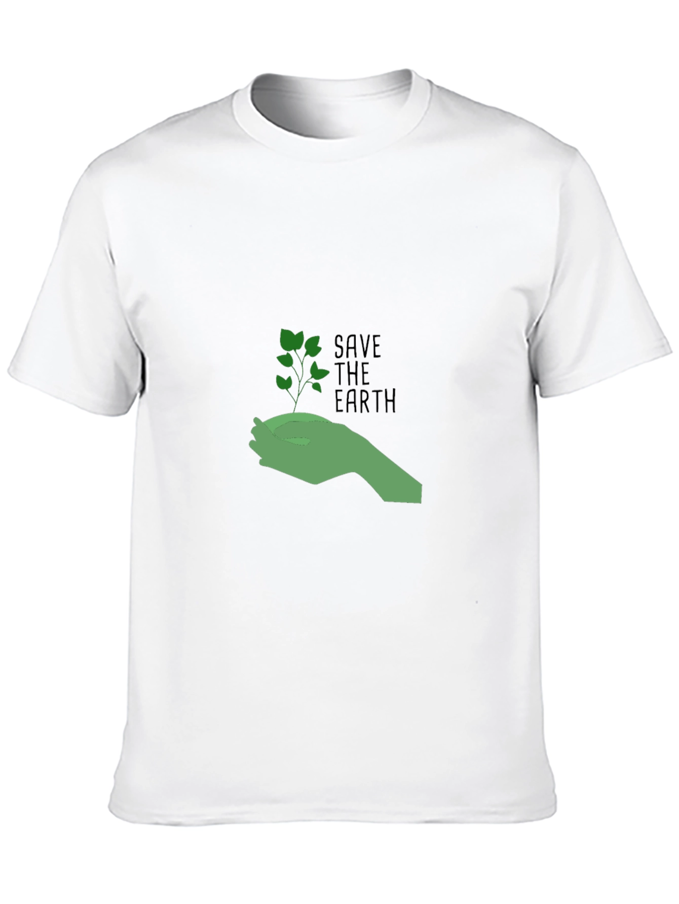 Eco-Friendly Save the Earth Graphic Tee - Black