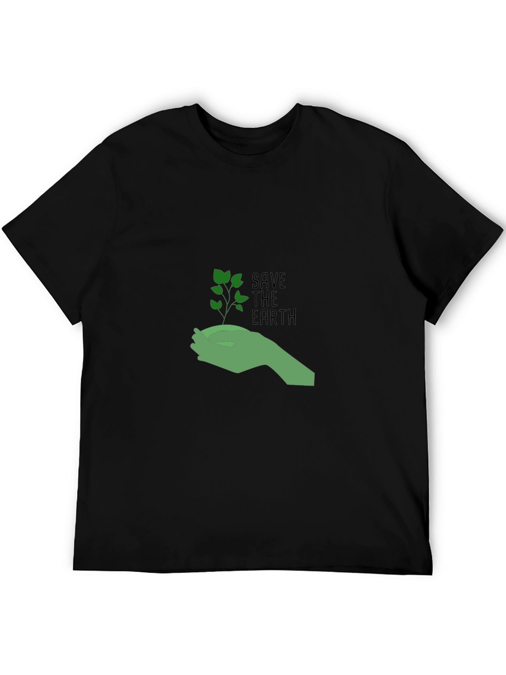 Eco-Friendly Save the Earth Graphic Tee - Black