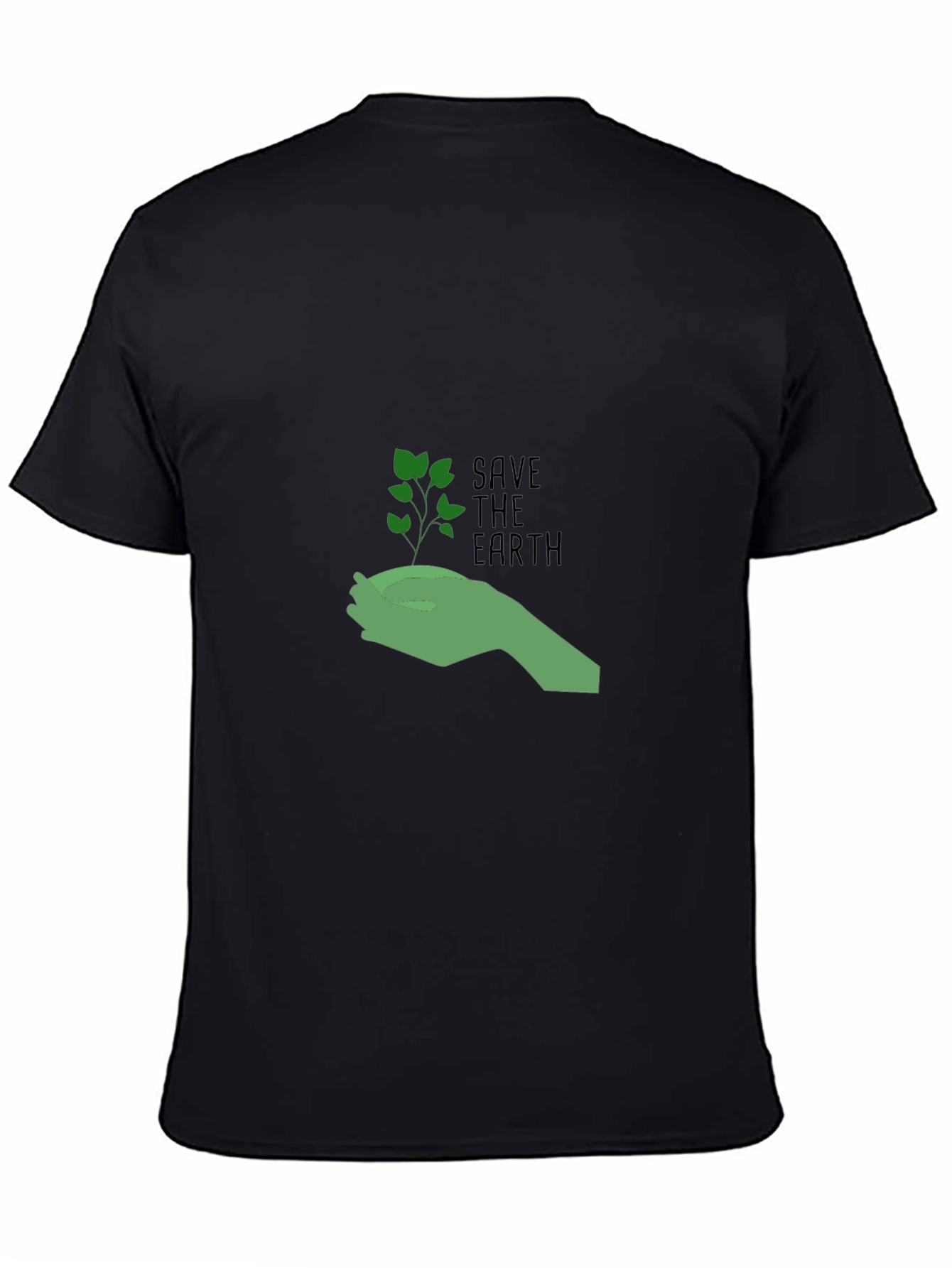 Eco-Friendly Save the Earth Graphic Tee - Black