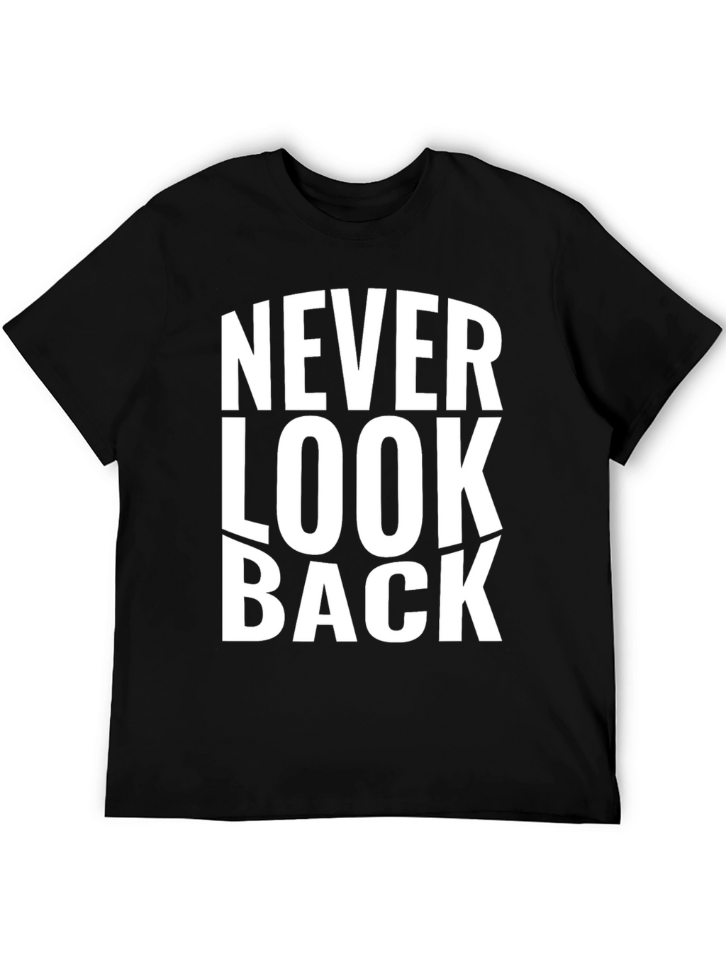 Never Look Back Graphic Print Black T-Shirt
