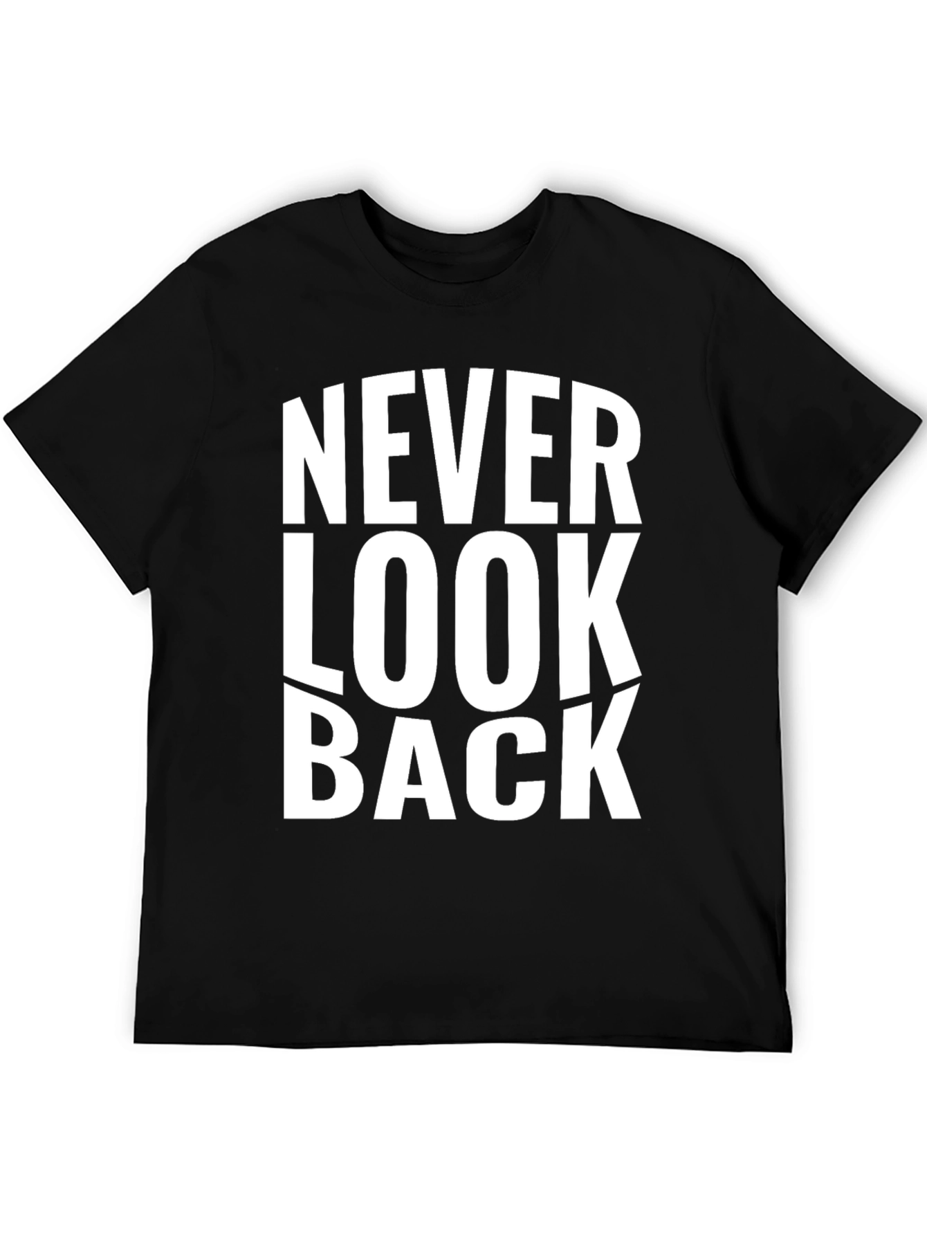Never Look Back Graphic Print Black T-Shirt