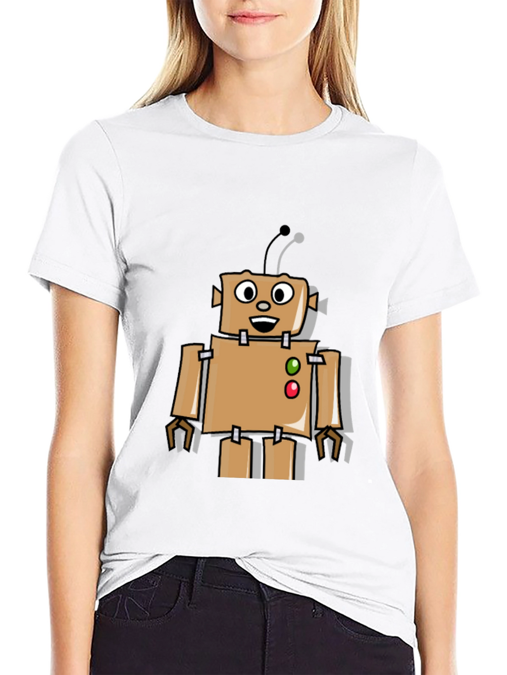 Retro Robot Graphic Tee - Black