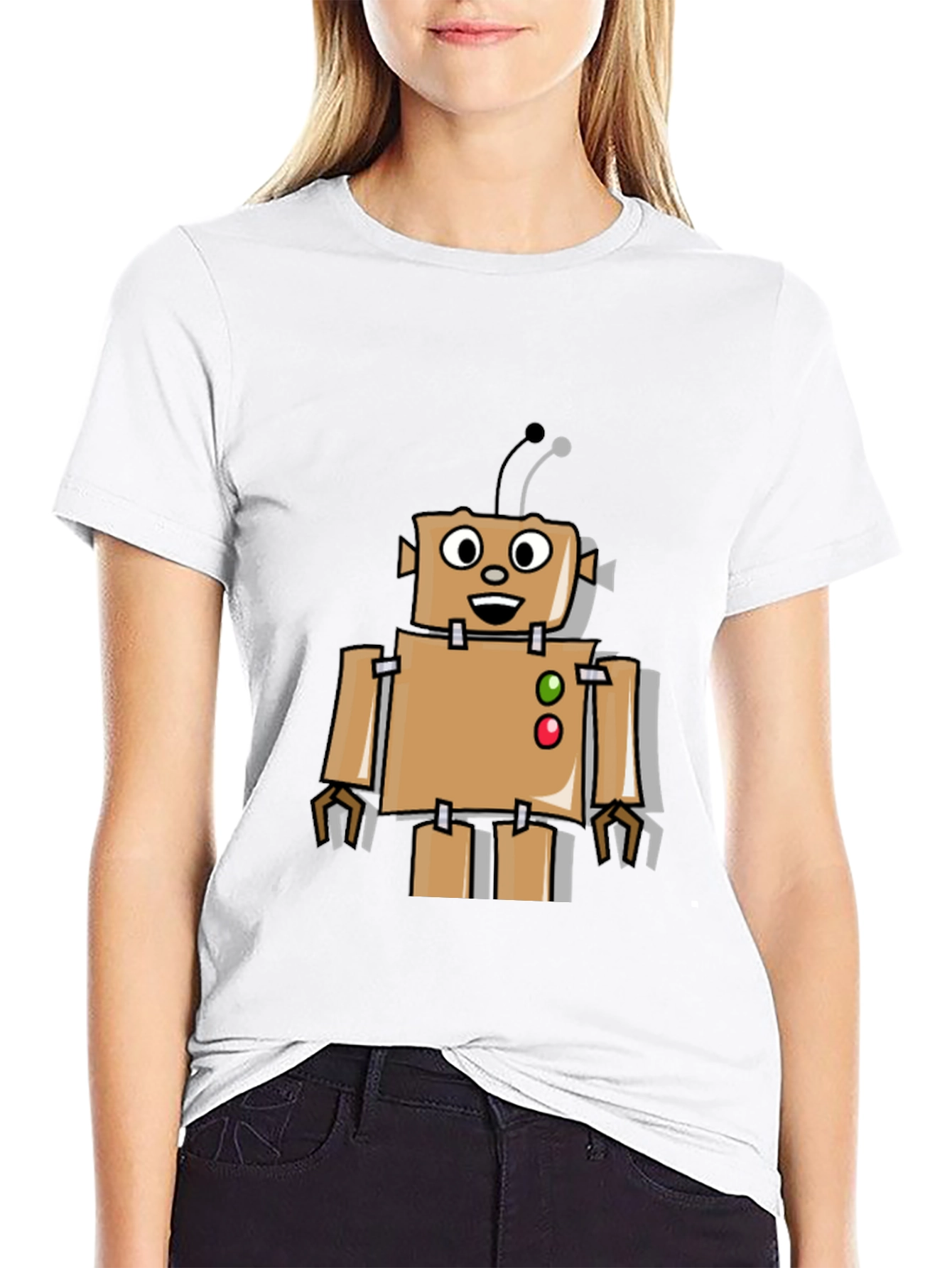 Retro Robot Graphic Tee - Black