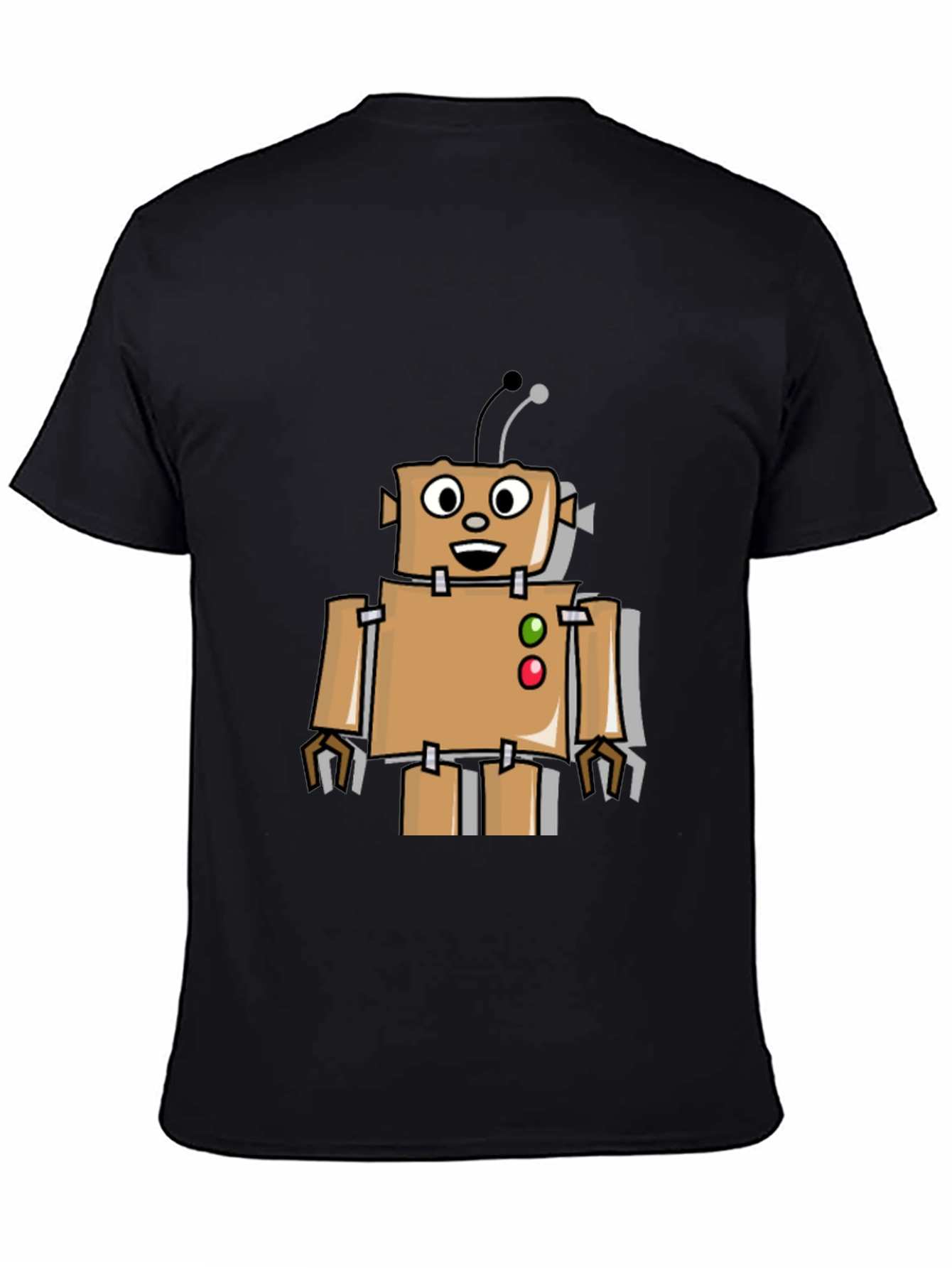 Retro Robot Graphic Tee - Black