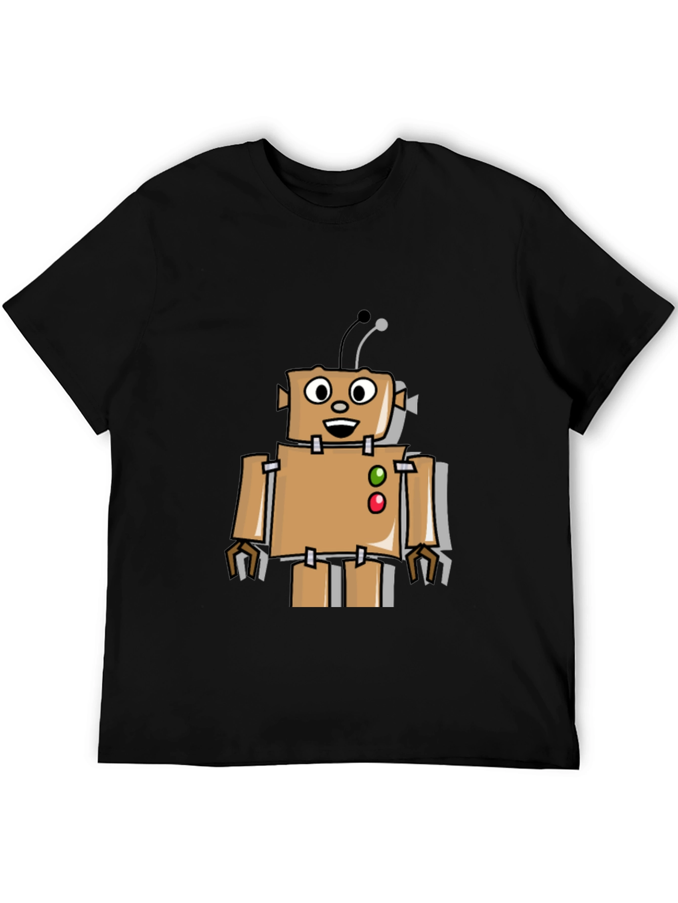 Retro Robot Graphic Tee - Black