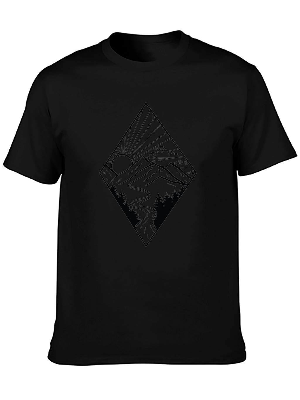 Mountainscape Graphic Black Tee
