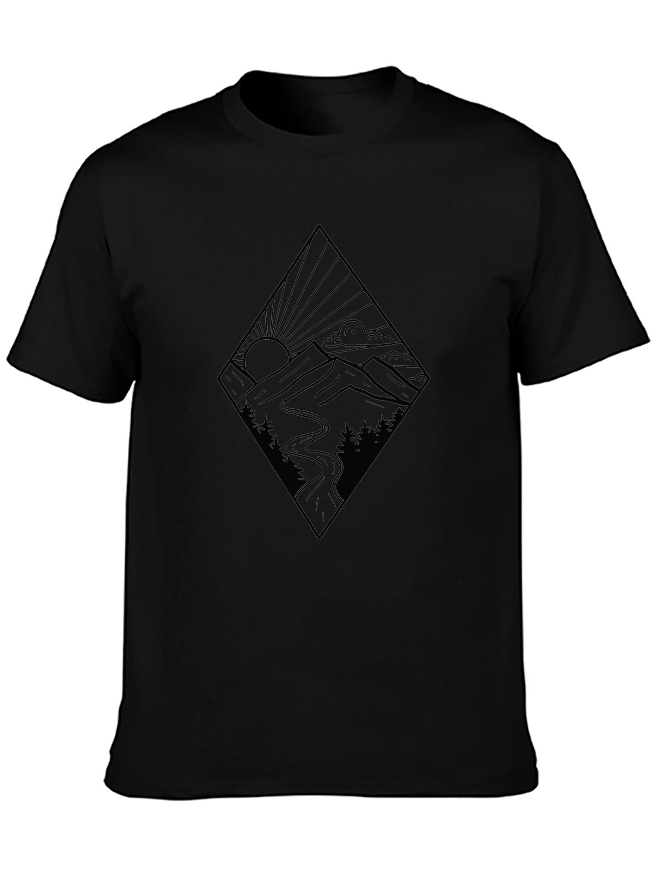 Mountainscape Graphic Black Tee