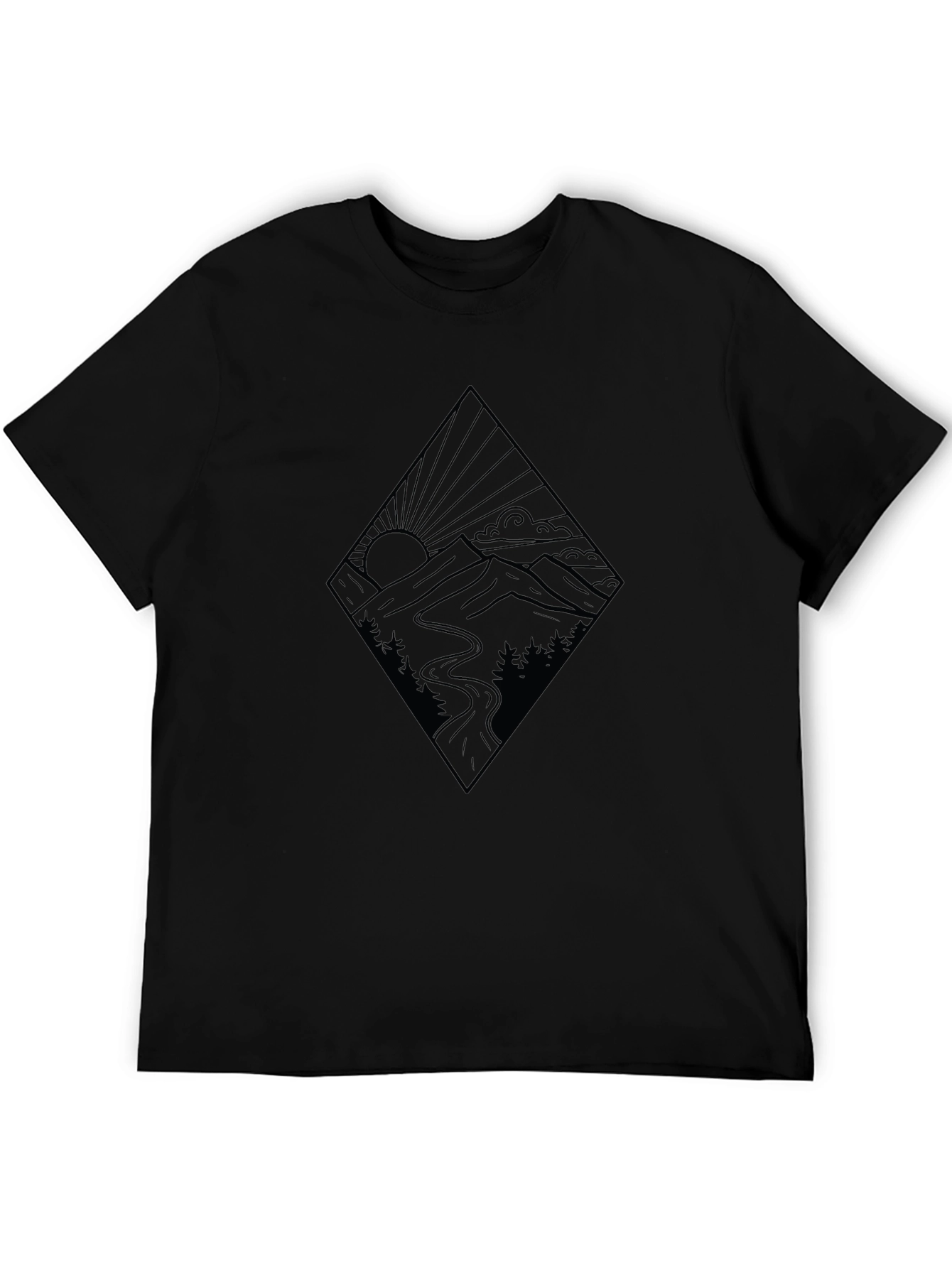 Mountainscape Graphic Black Tee