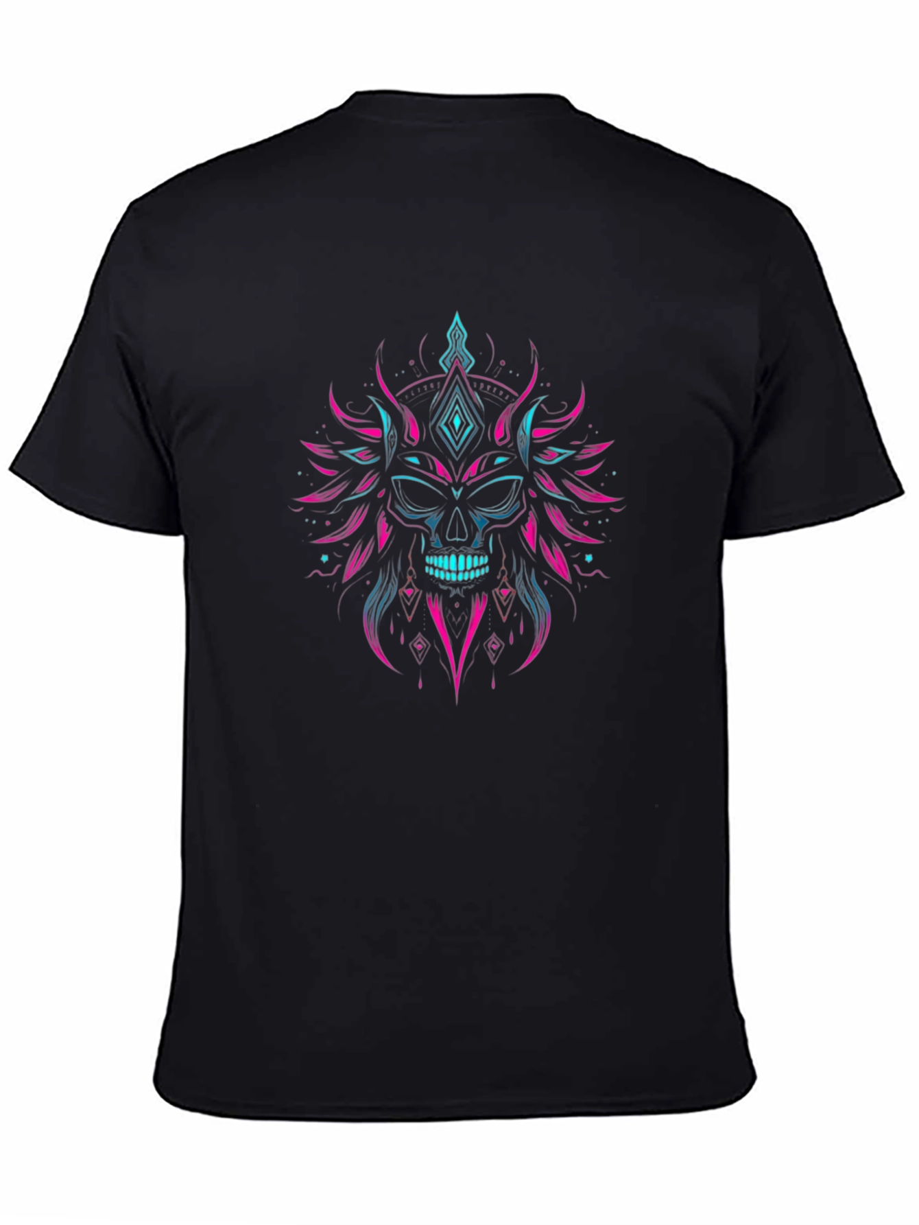 Skull Graphic Tee - Neon Punk Style