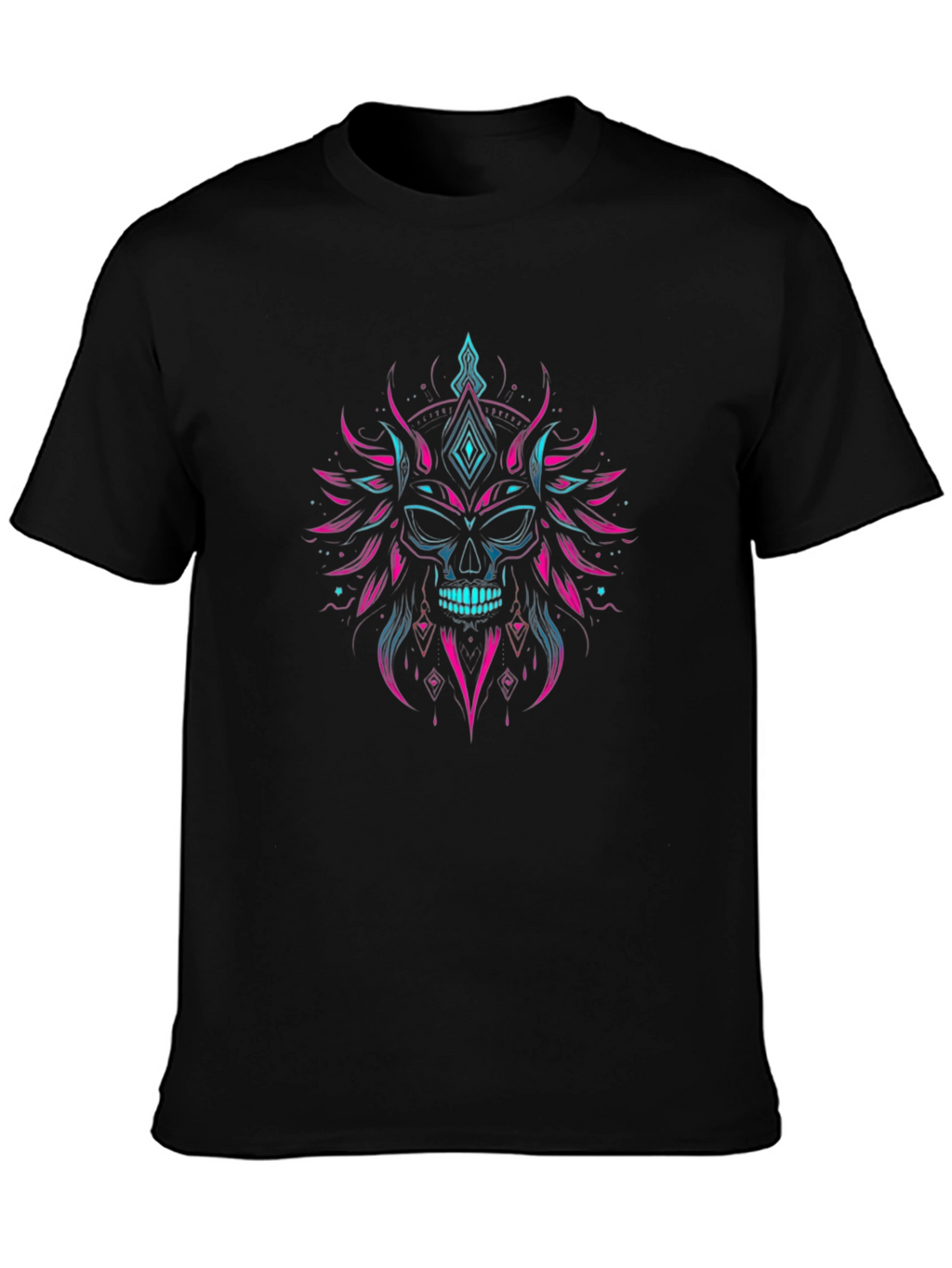 Skull Graphic Tee - Neon Punk Style