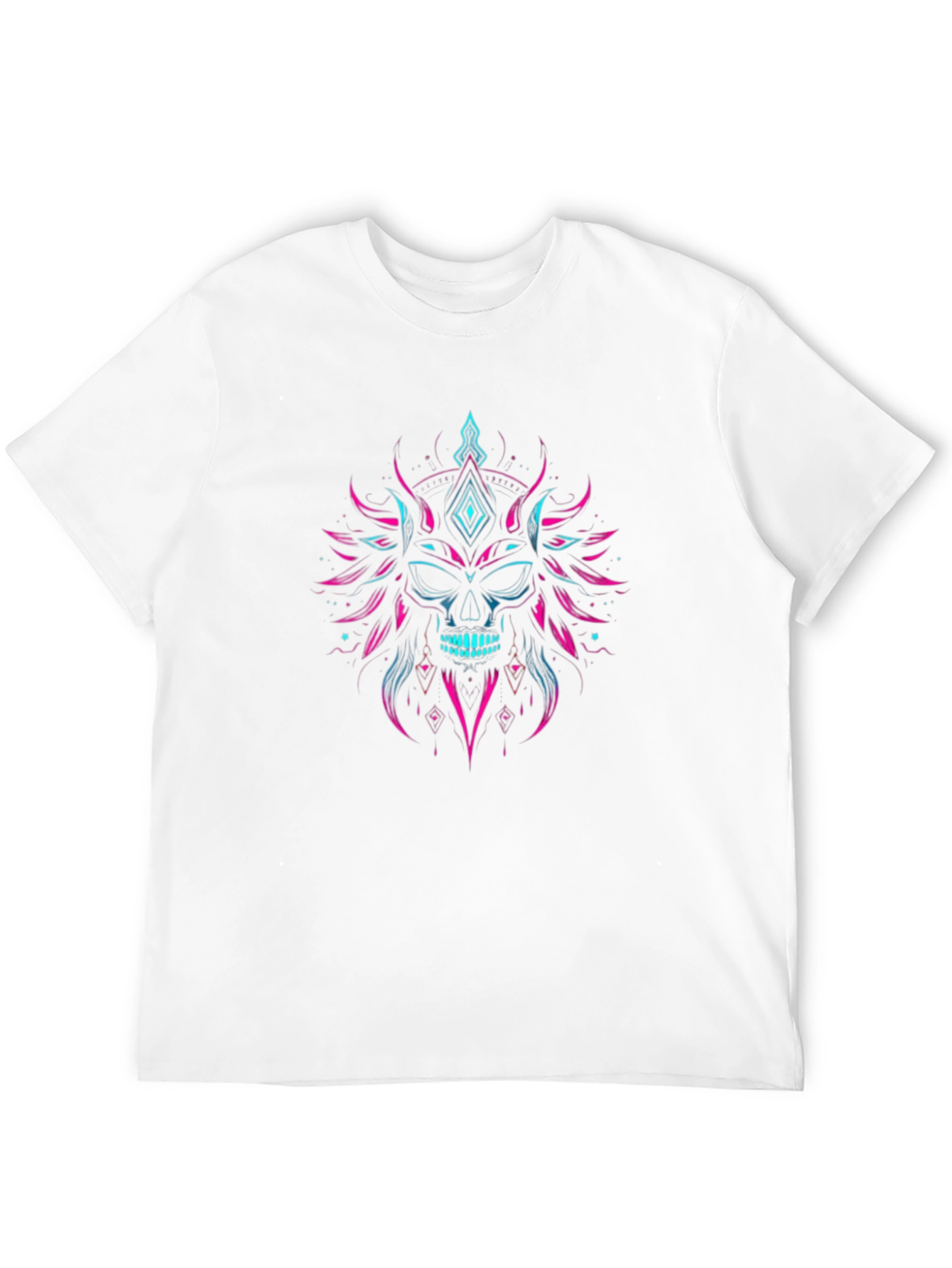 Skull Graphic Tee - Neon Punk Style