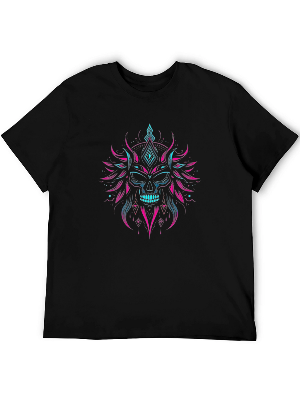 Skull Graphic Tee - Neon Punk Style