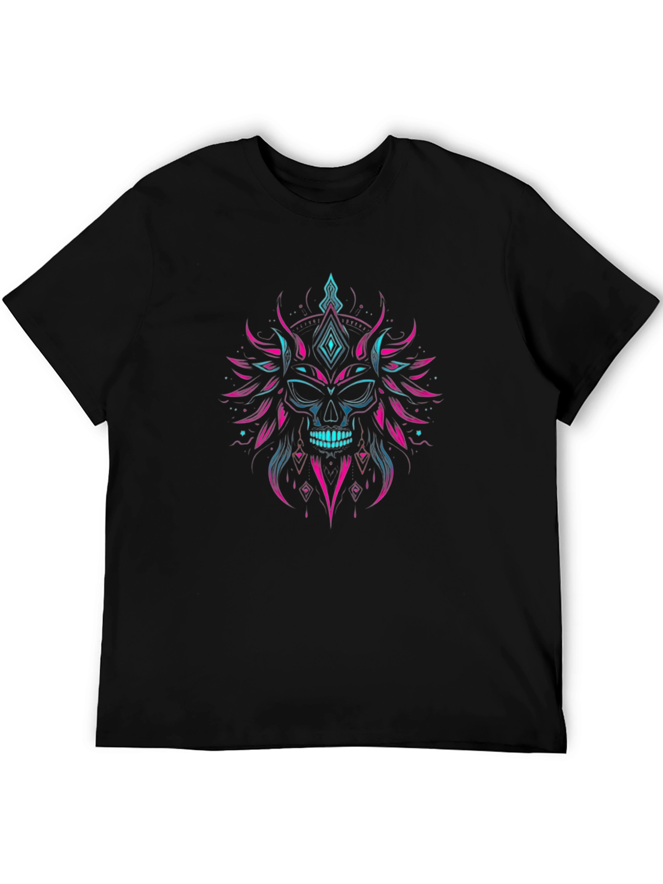 Skull Graphic Tee - Neon Punk Style
