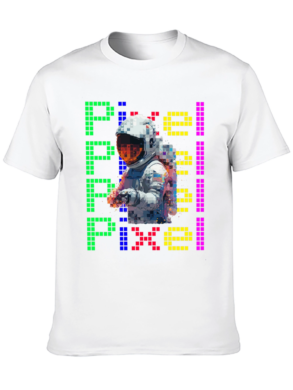 Pixel Astronaut Graphic T-Shirt - Retro Style