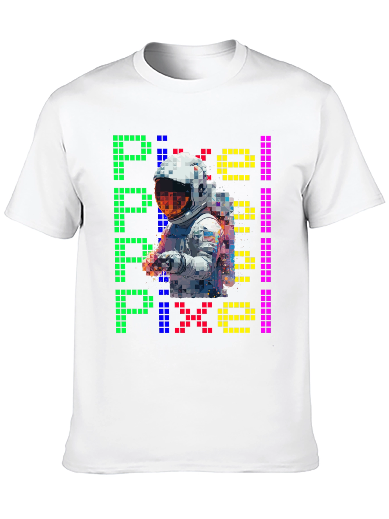 Pixel Astronaut Graphic T-Shirt - Retro Style
