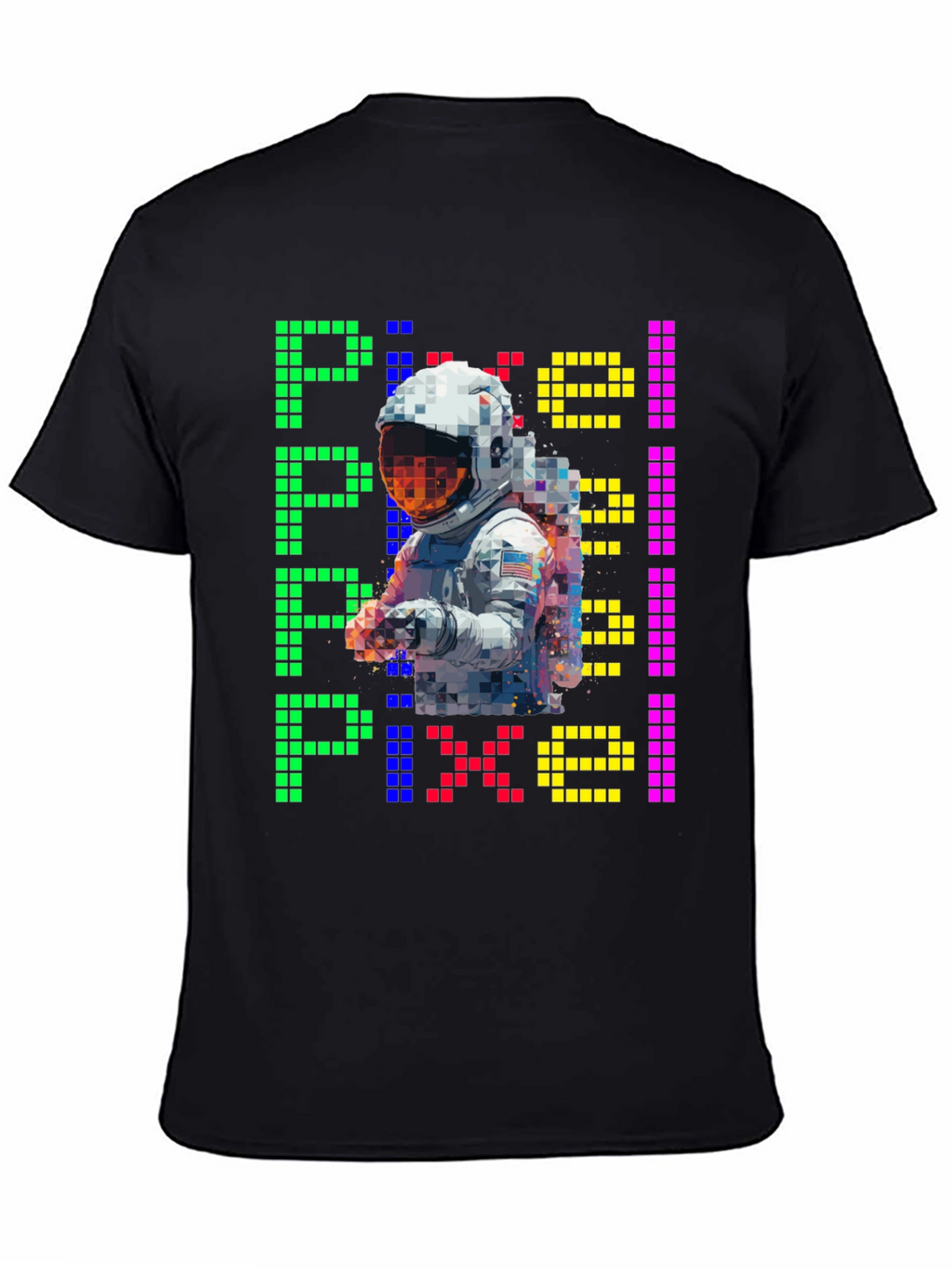 Pixel Astronaut Graphic T-Shirt - Retro Style