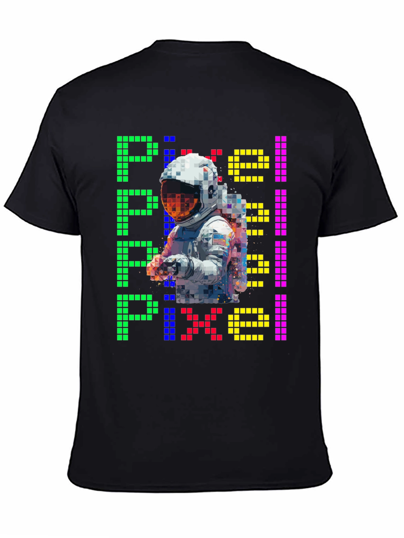 Pixel Astronaut Graphic T-Shirt - Retro Style