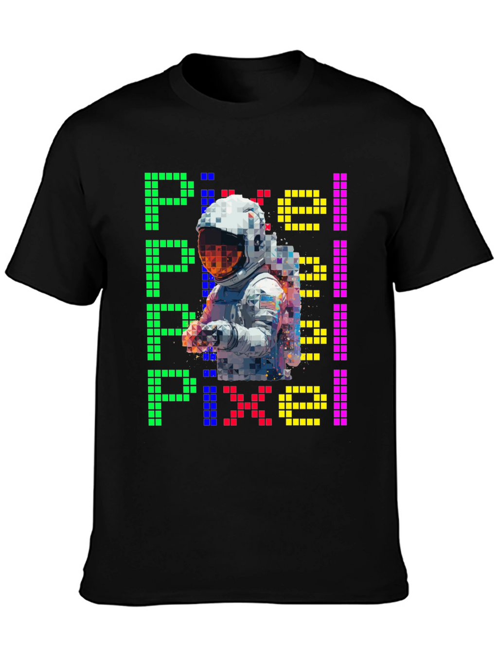 Pixel Astronaut Graphic T-Shirt - Retro Style