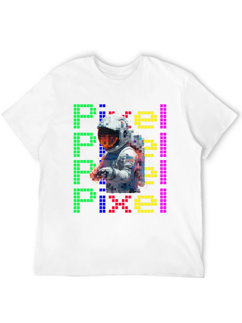 Pixel Astronaut Graphic T-Shirt - Retro Style