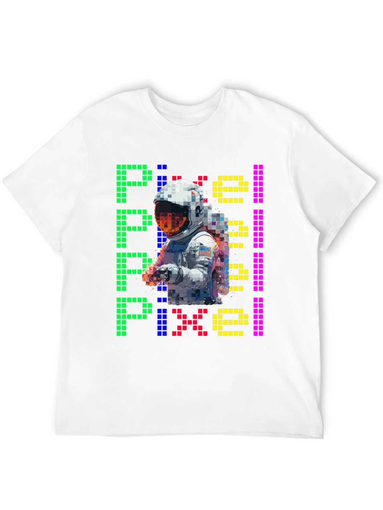Pixel Astronaut Graphic T-Shirt - Retro Style