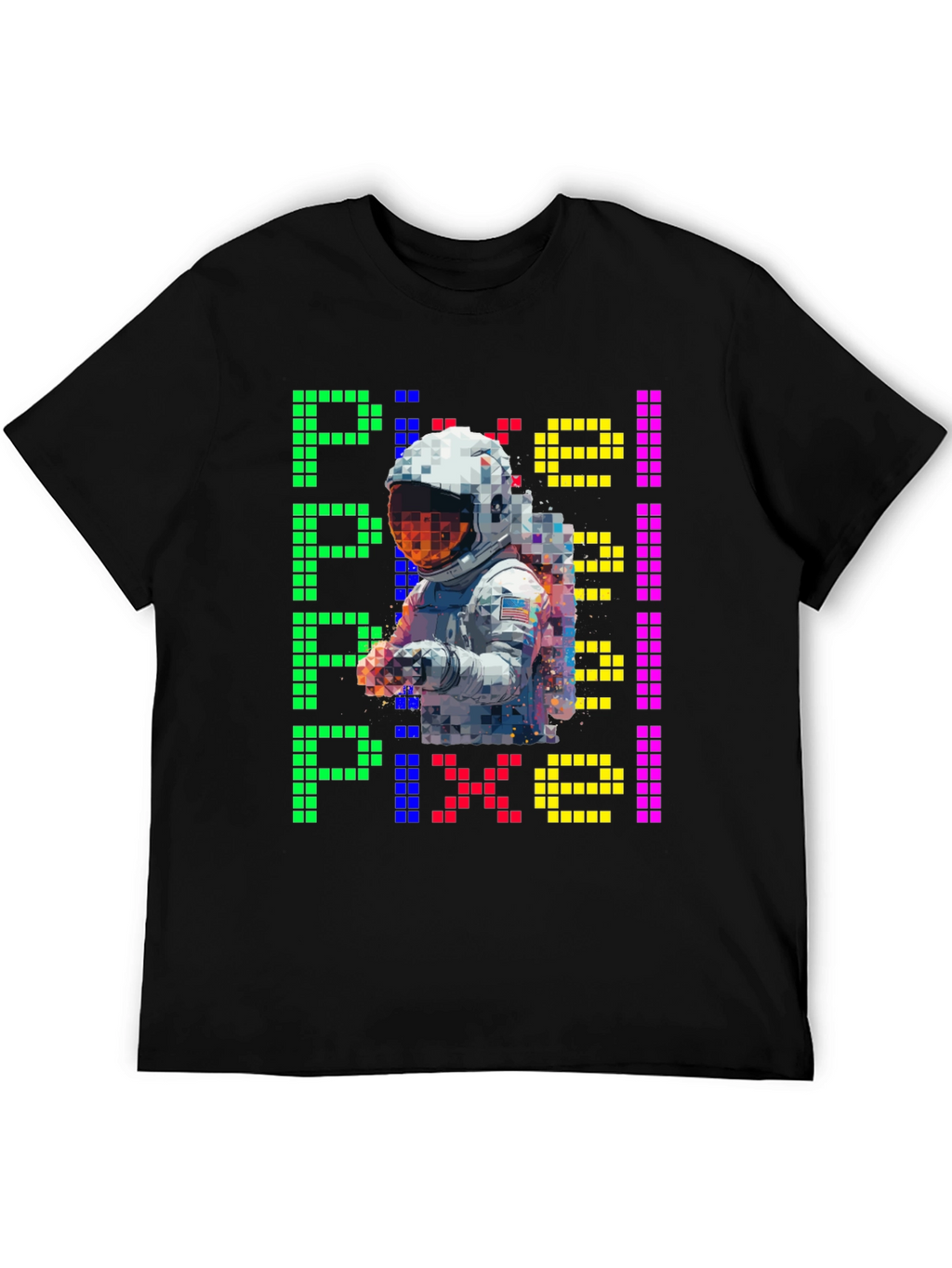 Pixel Astronaut Graphic T-Shirt - Retro Style