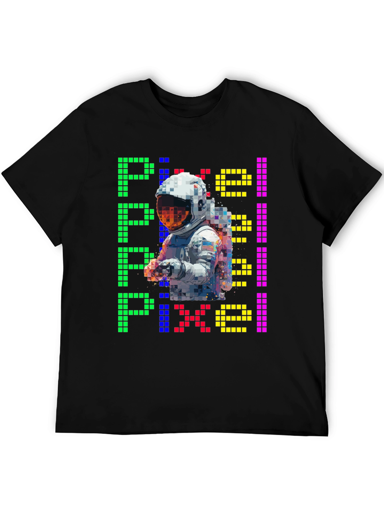 Pixel Astronaut Graphic T-Shirt - Retro Style