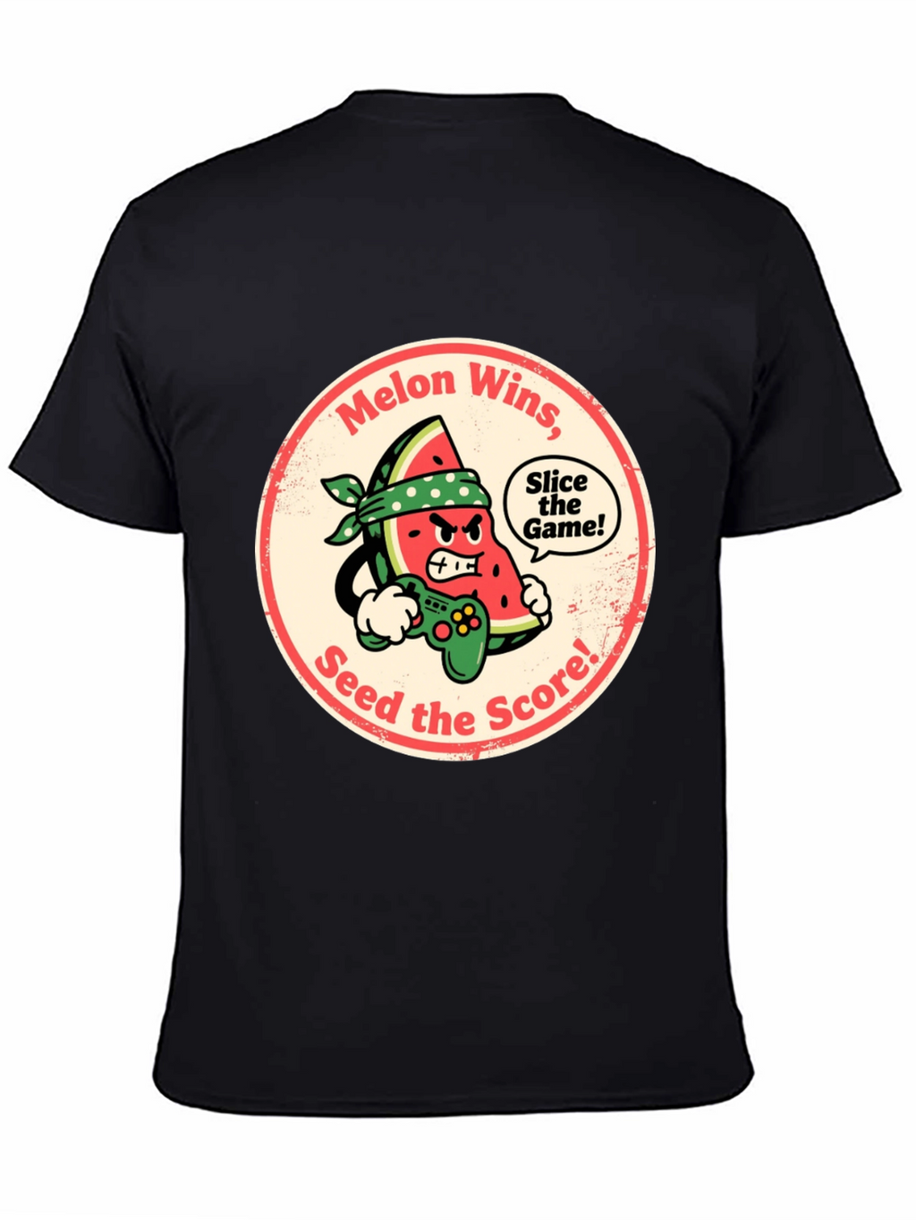 Melon Wins Gamer T-Shirt - Funny Fruit Gaming Tee