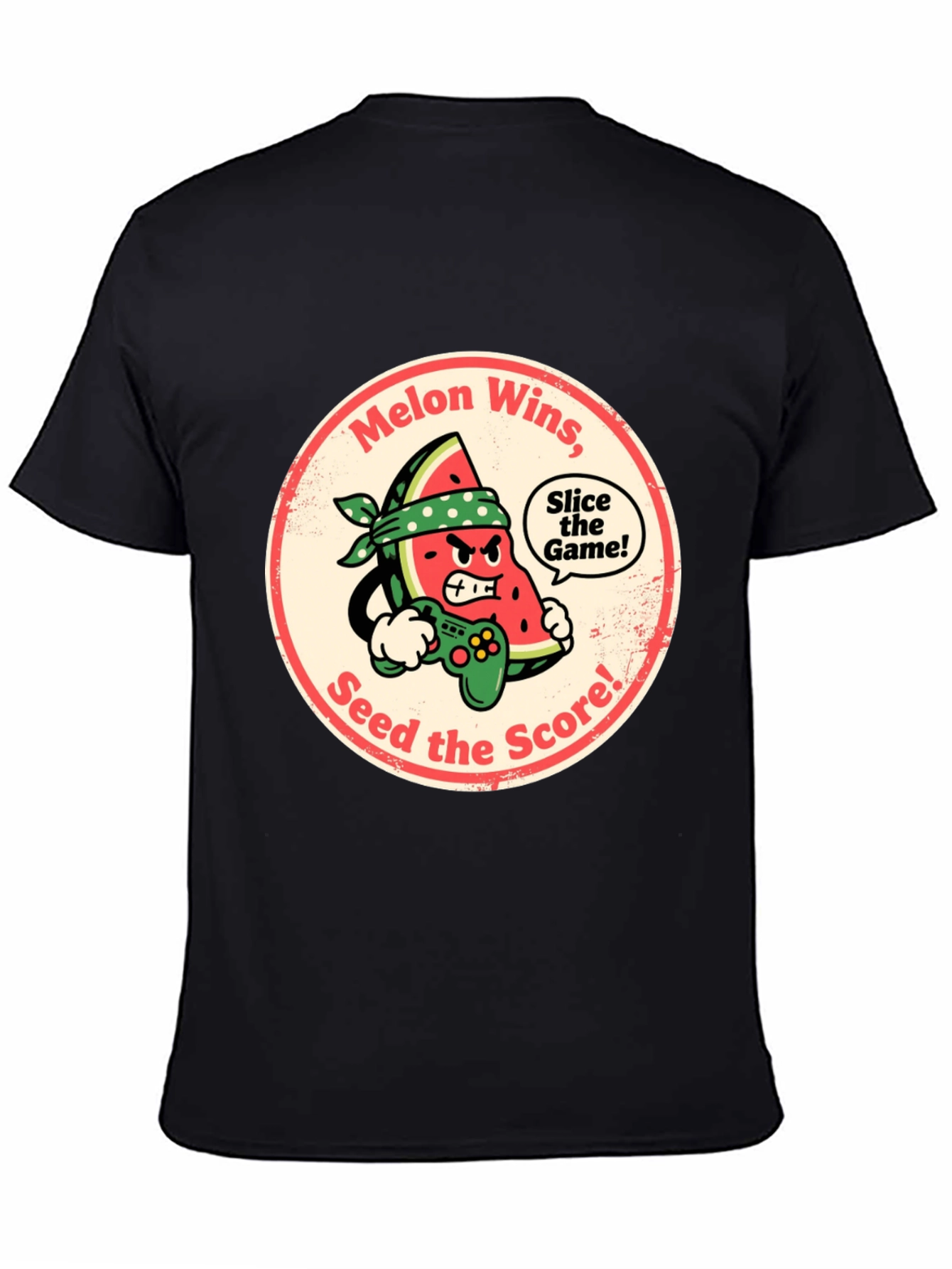 Melon Wins Gamer T-Shirt - Funny Fruit Gaming Tee