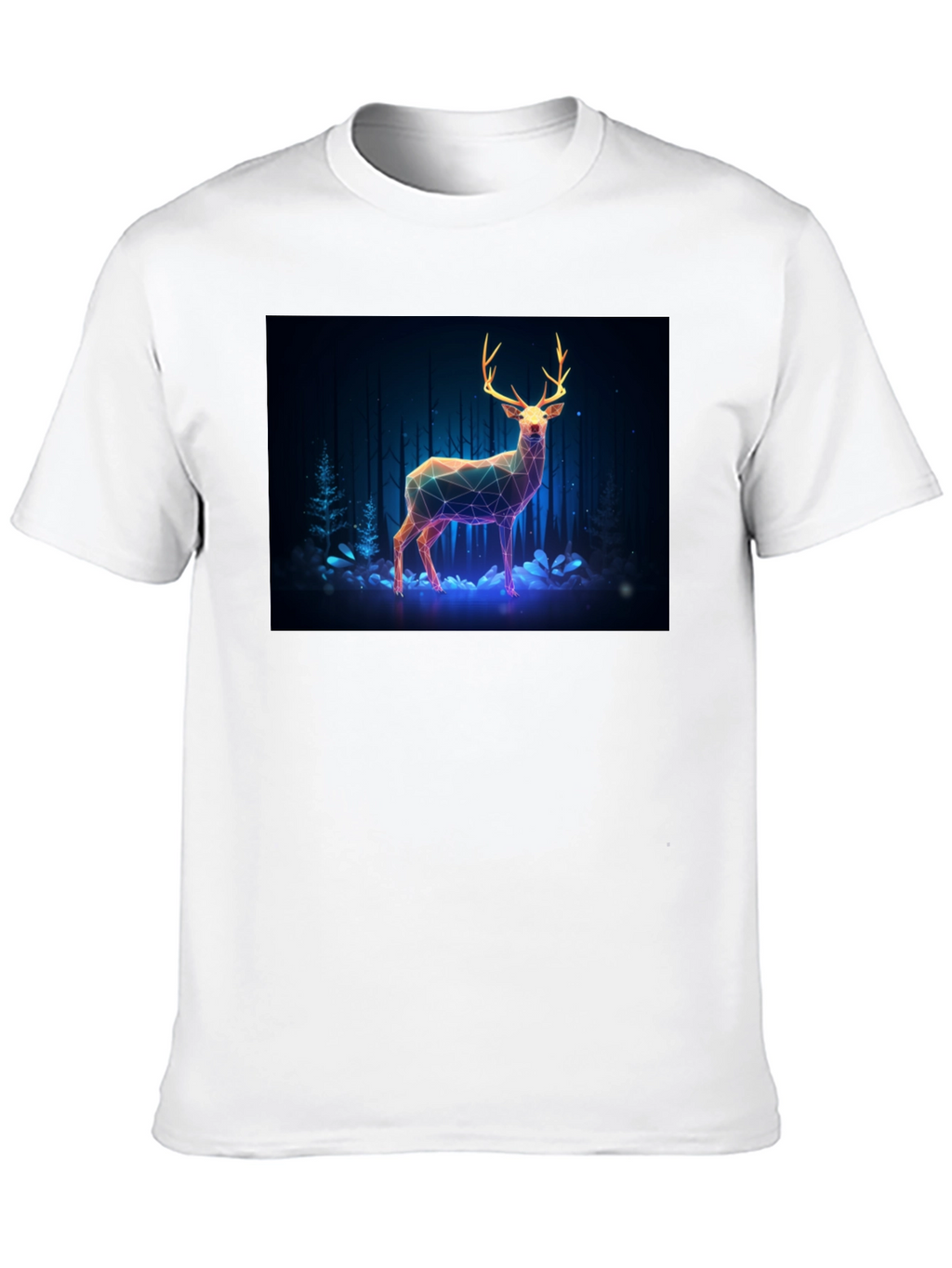 Geometric Deer Graphic Tee - Mens Black T-Shirt