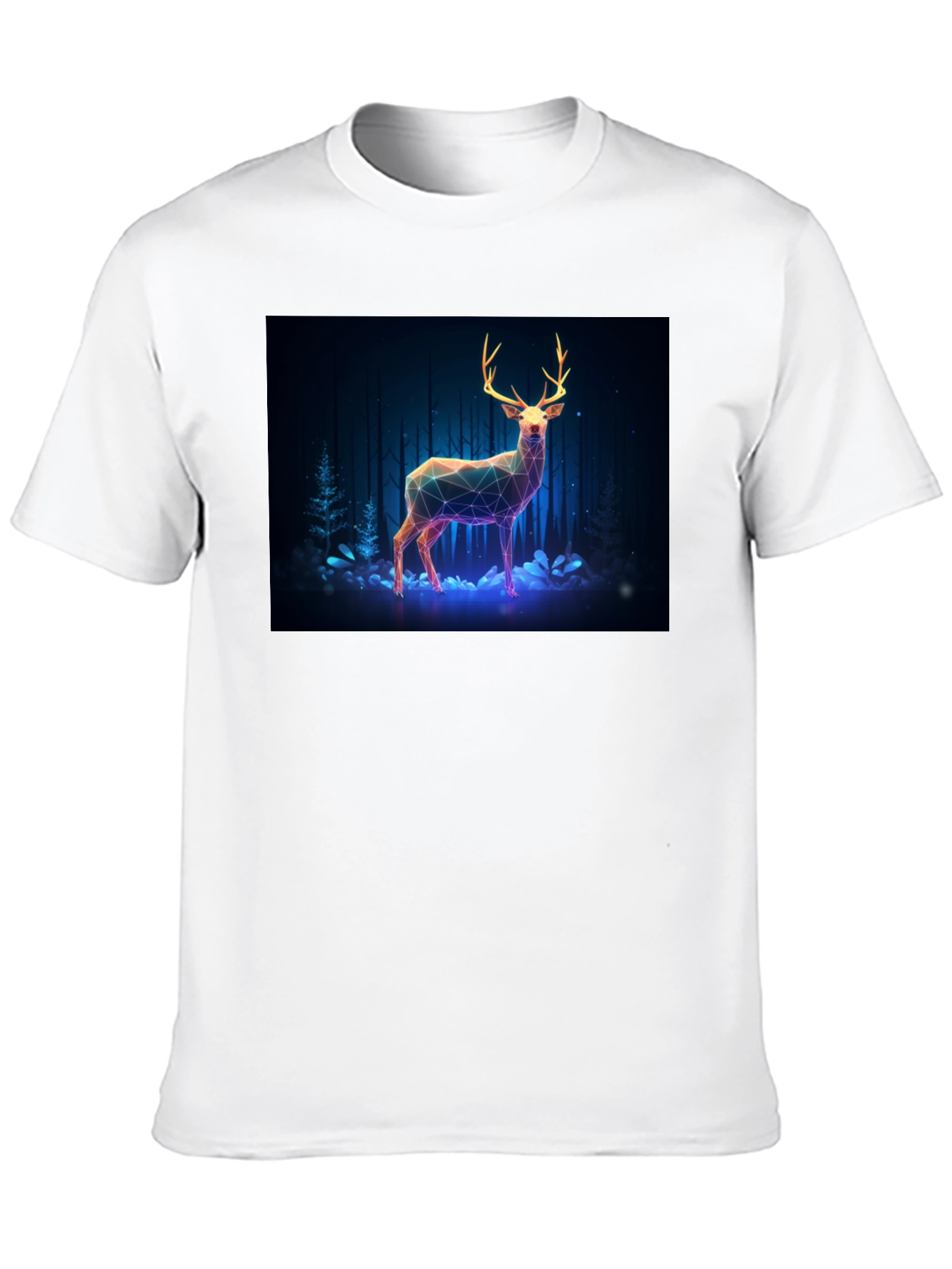 Geometric Deer Graphic Tee - Mens Black T-Shirt