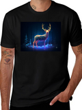 Geometric Deer Graphic Tee - Mens Black T-Shirt
