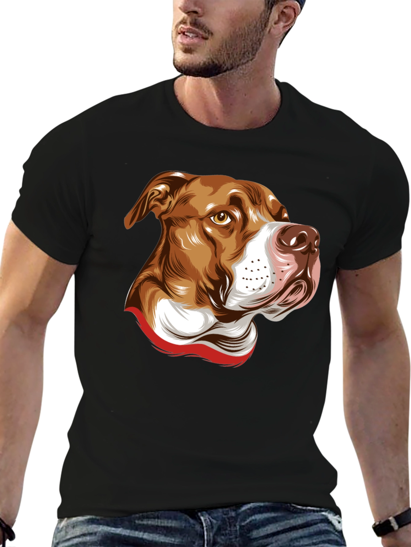 Pit Bull Graphic Tee - Black Cotton Blend